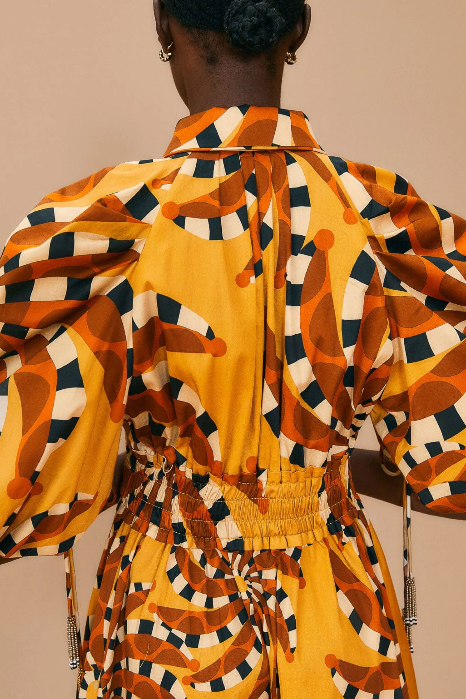 BEIGE BANANADA BUTTON DOWN MINI DRESS