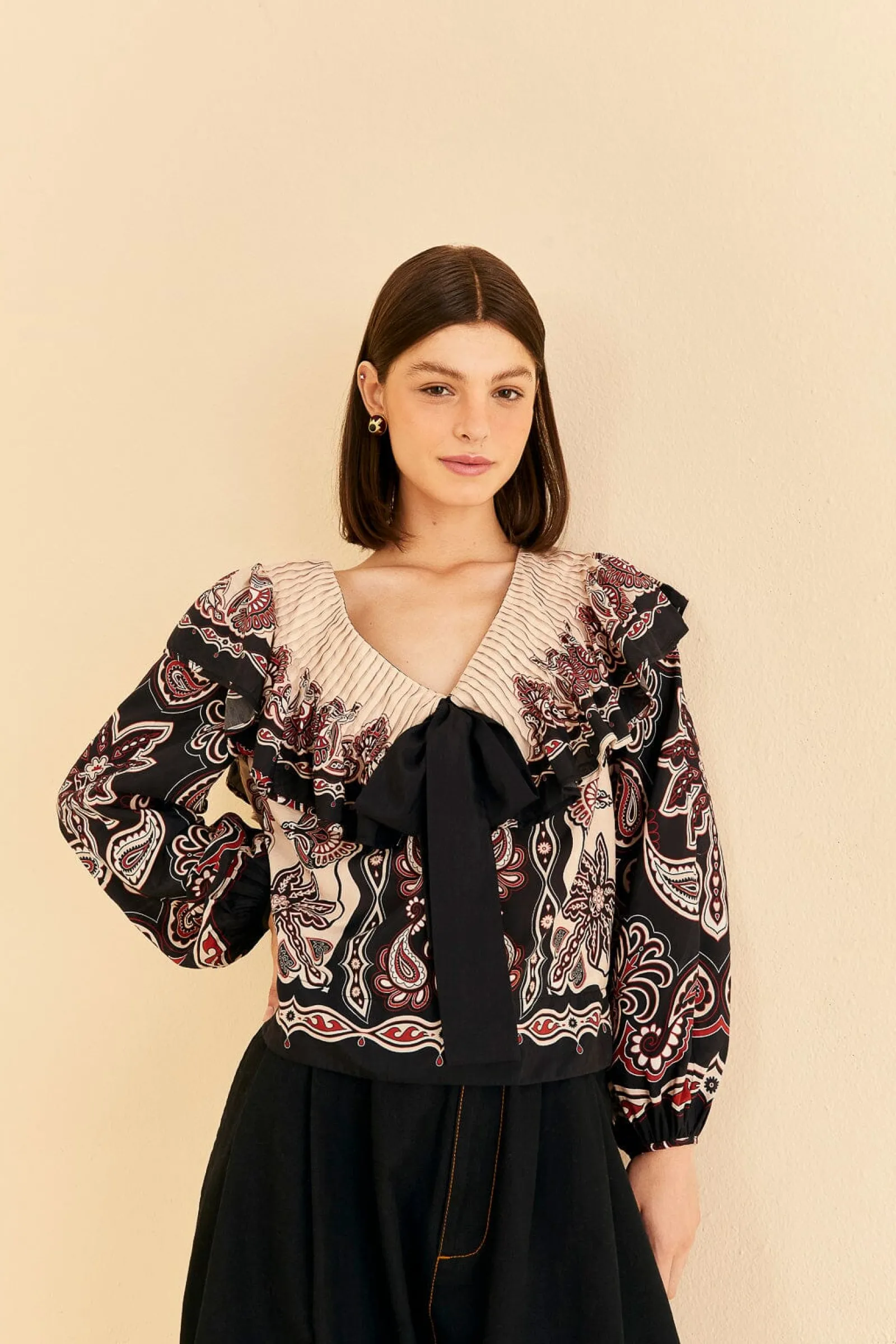  BLACK &AMP; WHITE SWEET MERMAIDS BLOUSE