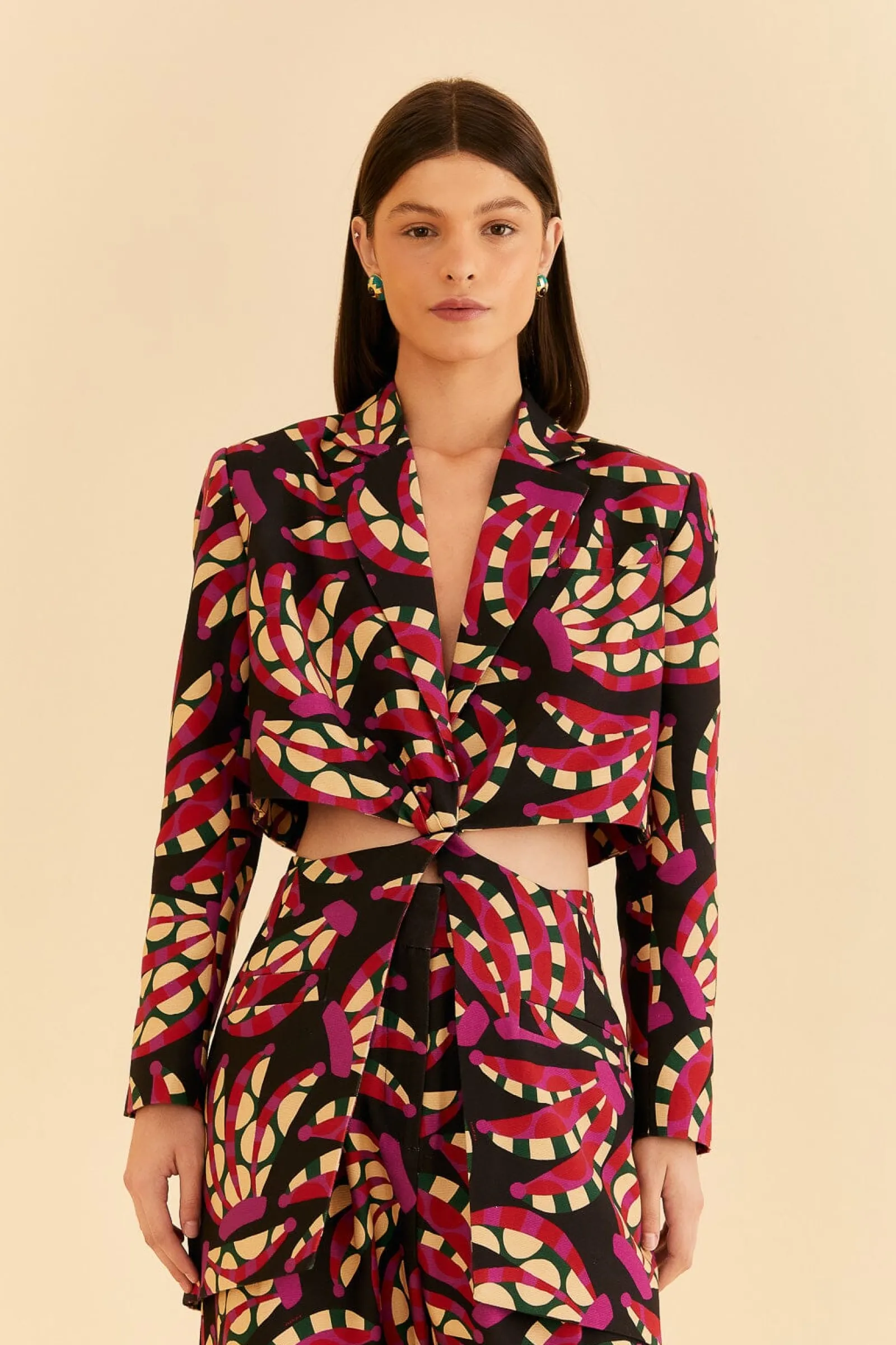  BLACK BANANA DOTS CUT OUT BLAZER