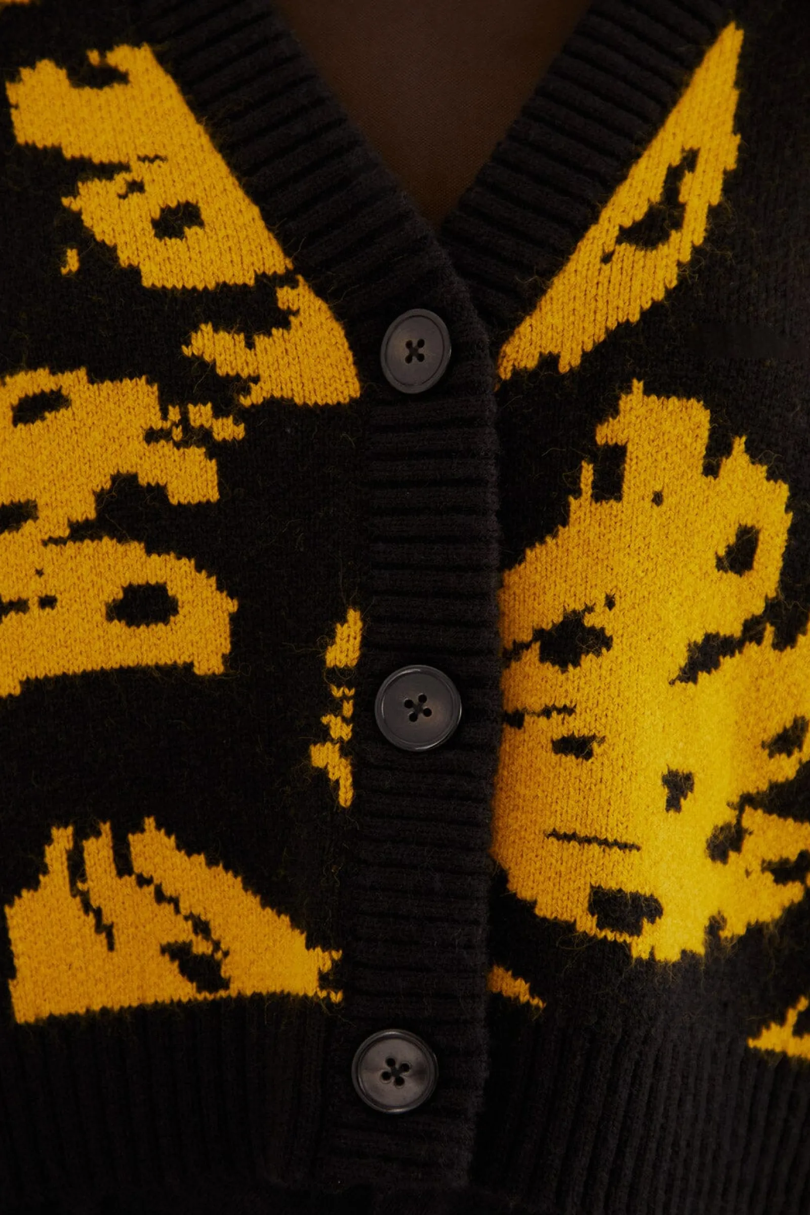 BLACK BOSSA BANANA KNIT CARDIGAN