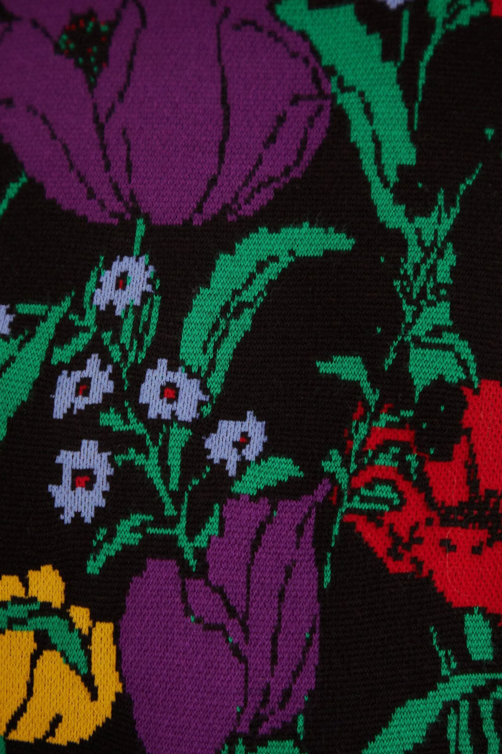 BLACK BUCOLIC GARDEN SWEATER DRESS