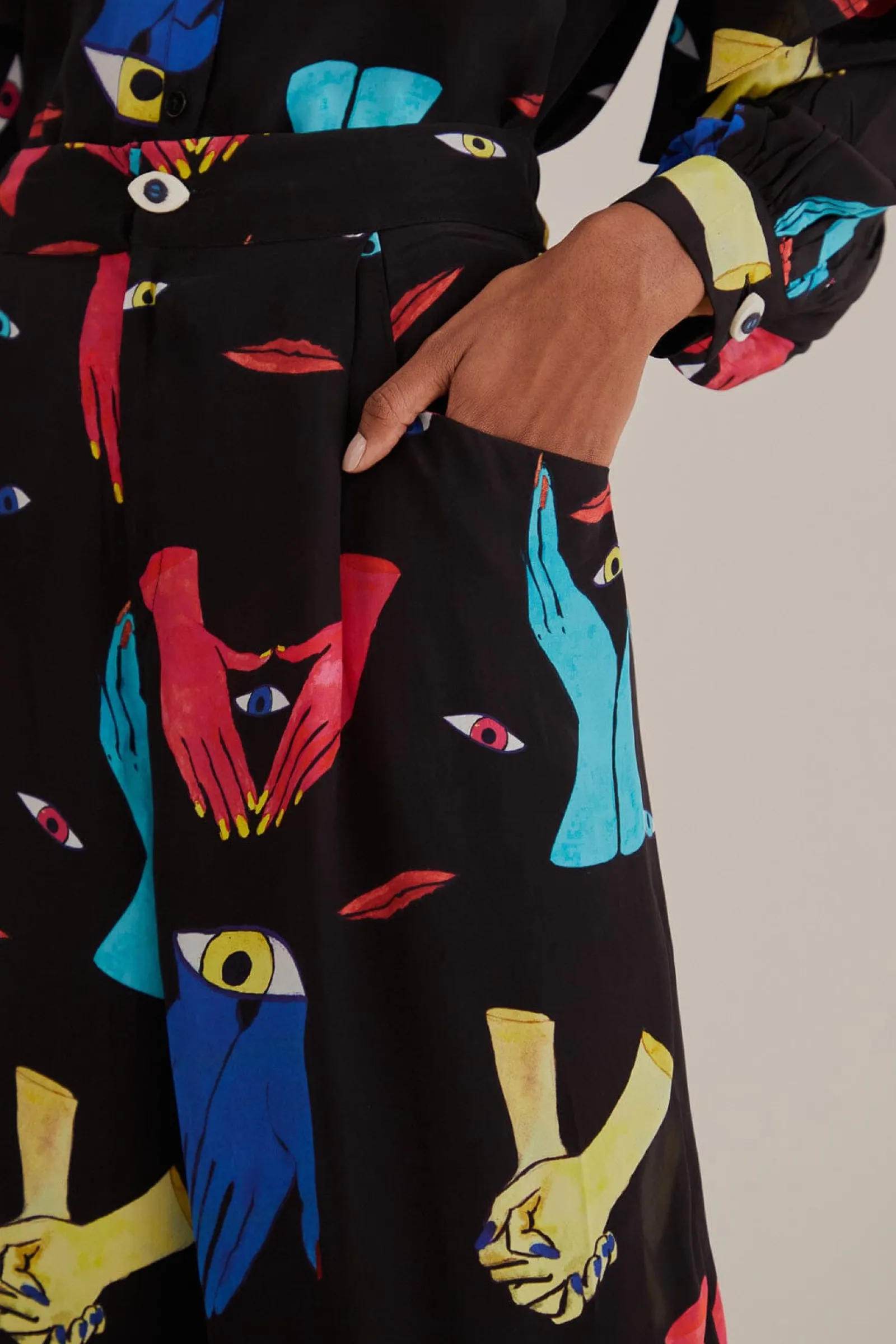  BLACK COLORFUL TOGETHER PANTS