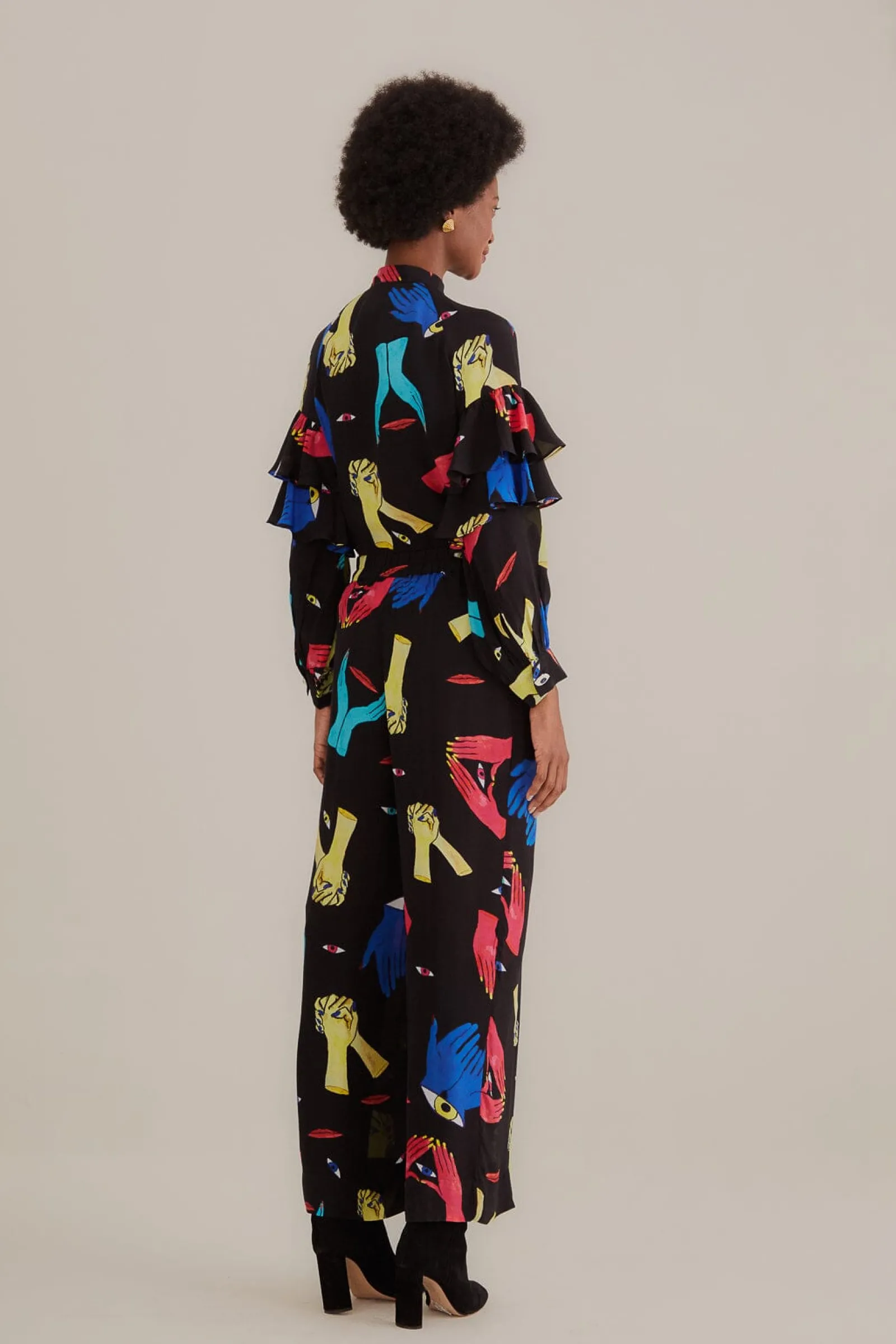  BLACK COLORFUL TOGETHER PANTS