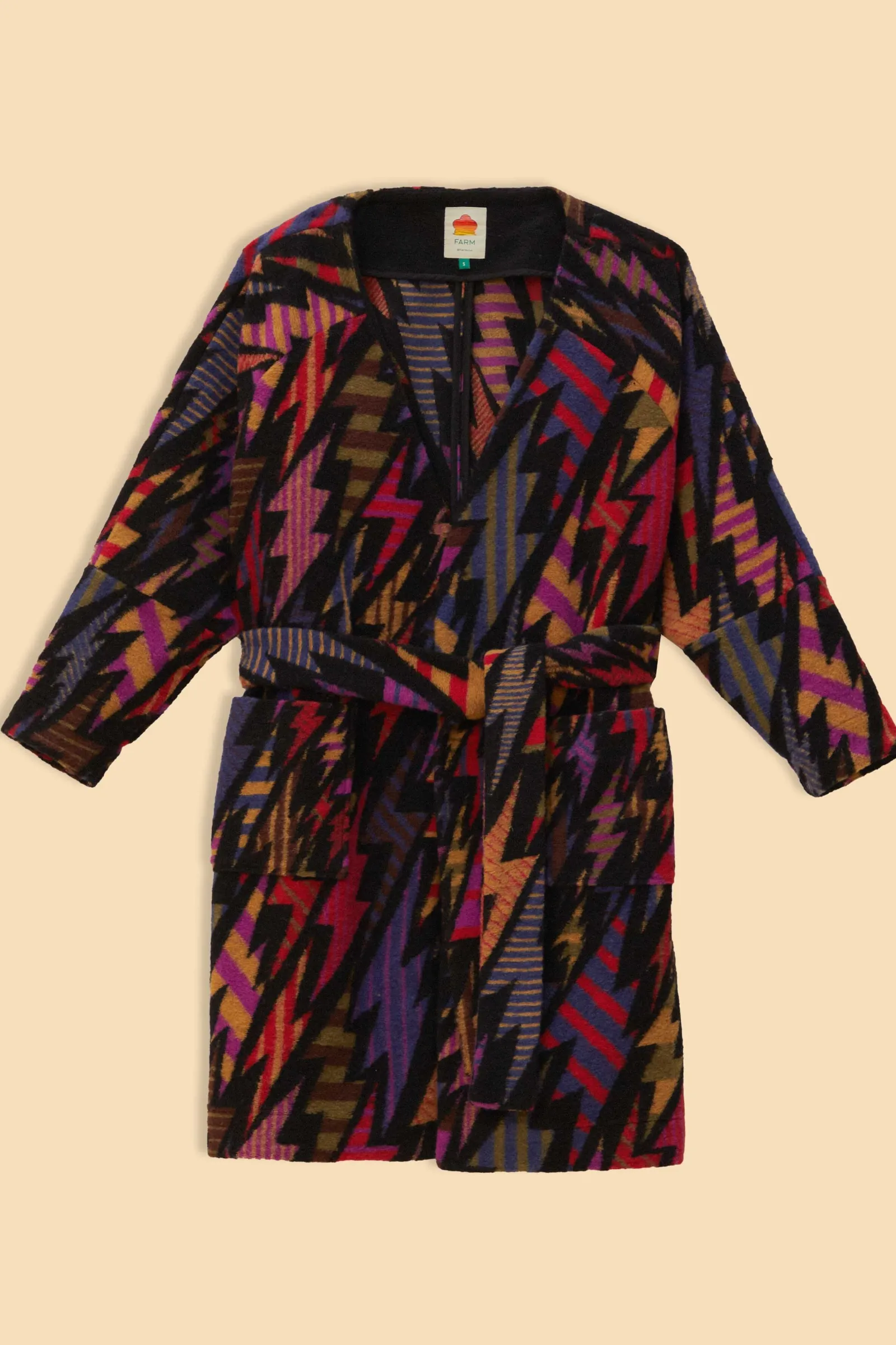 BLACK LIGHTNING MAXI FLEECE CARDIGAN