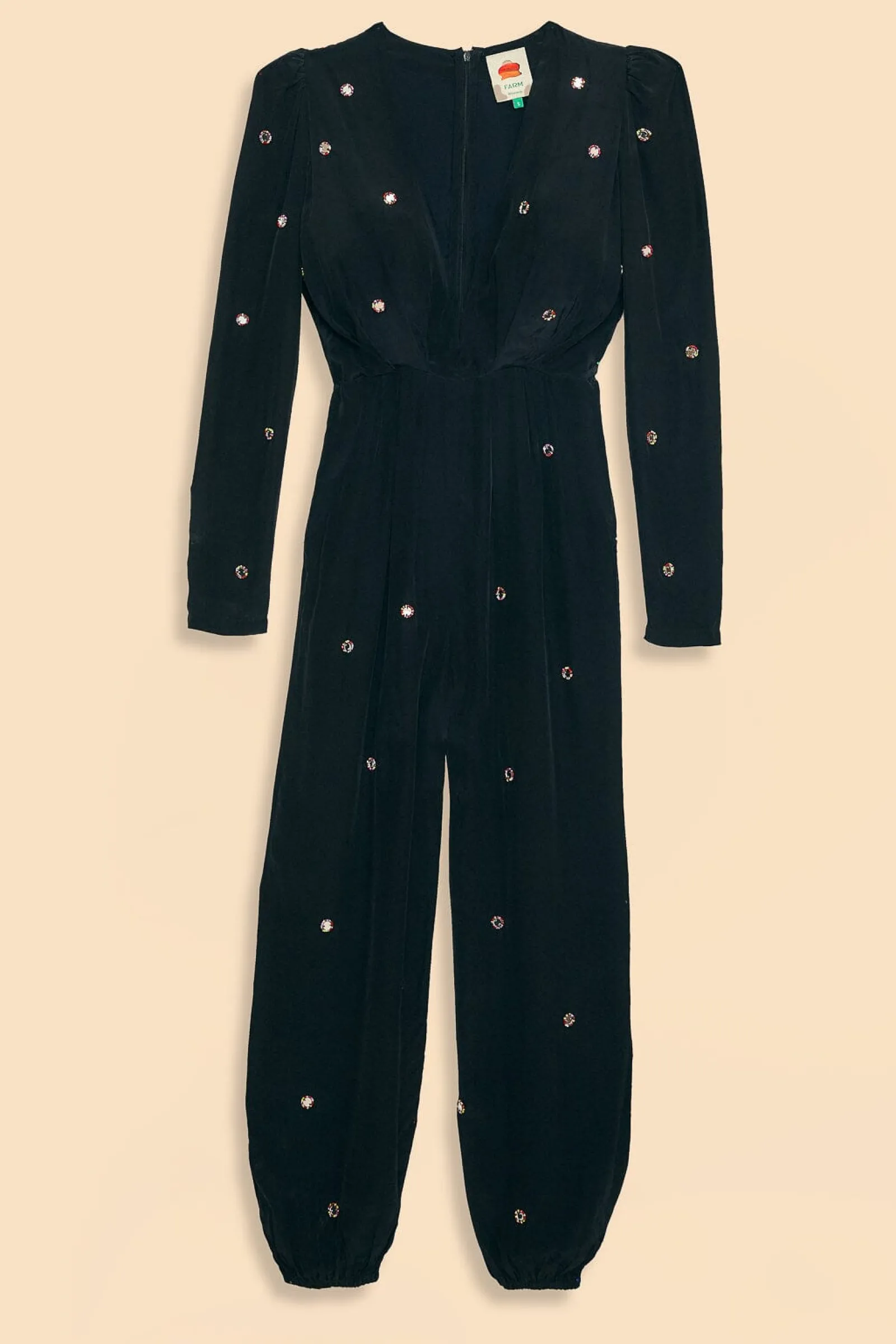 BLACK MIRROR EMBROIDERED JUMPSUIT