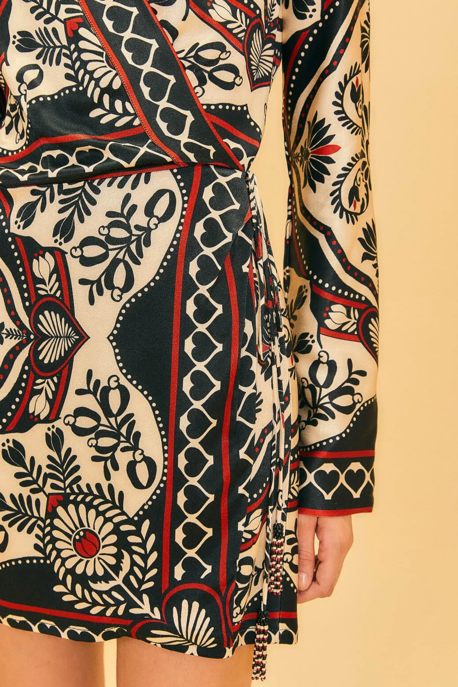 BLACK PASSION SCARF MINI WRAP DRESS