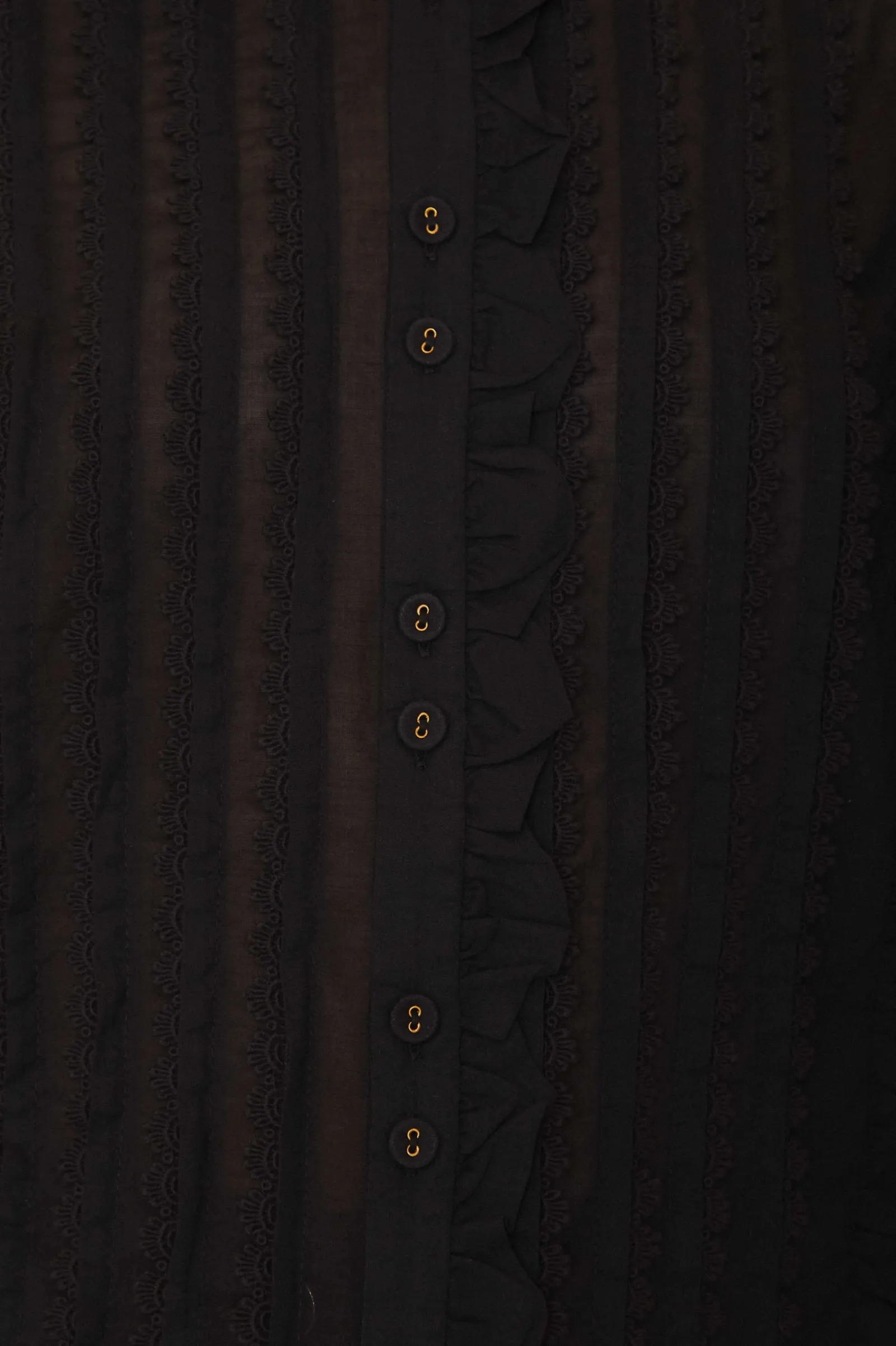 BLACK SHORT SLEEVE PLEATED BLOUSE