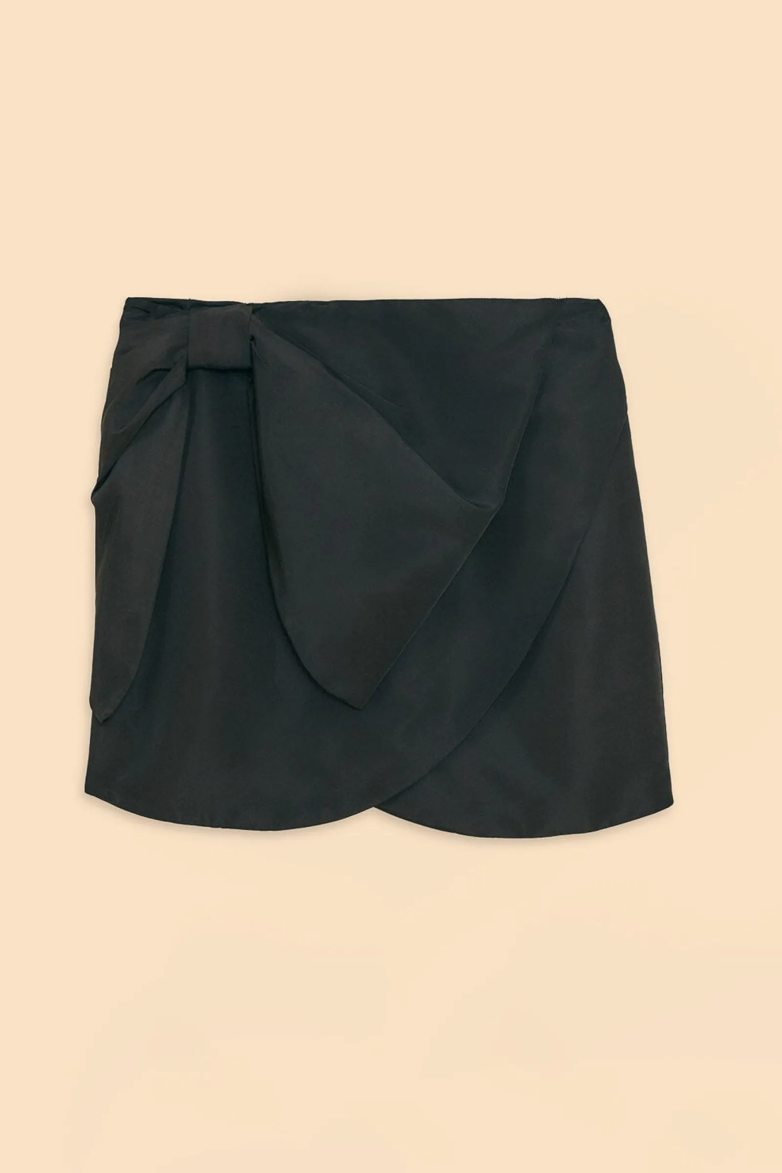 BLACK TAFFETA MINI SKIRT