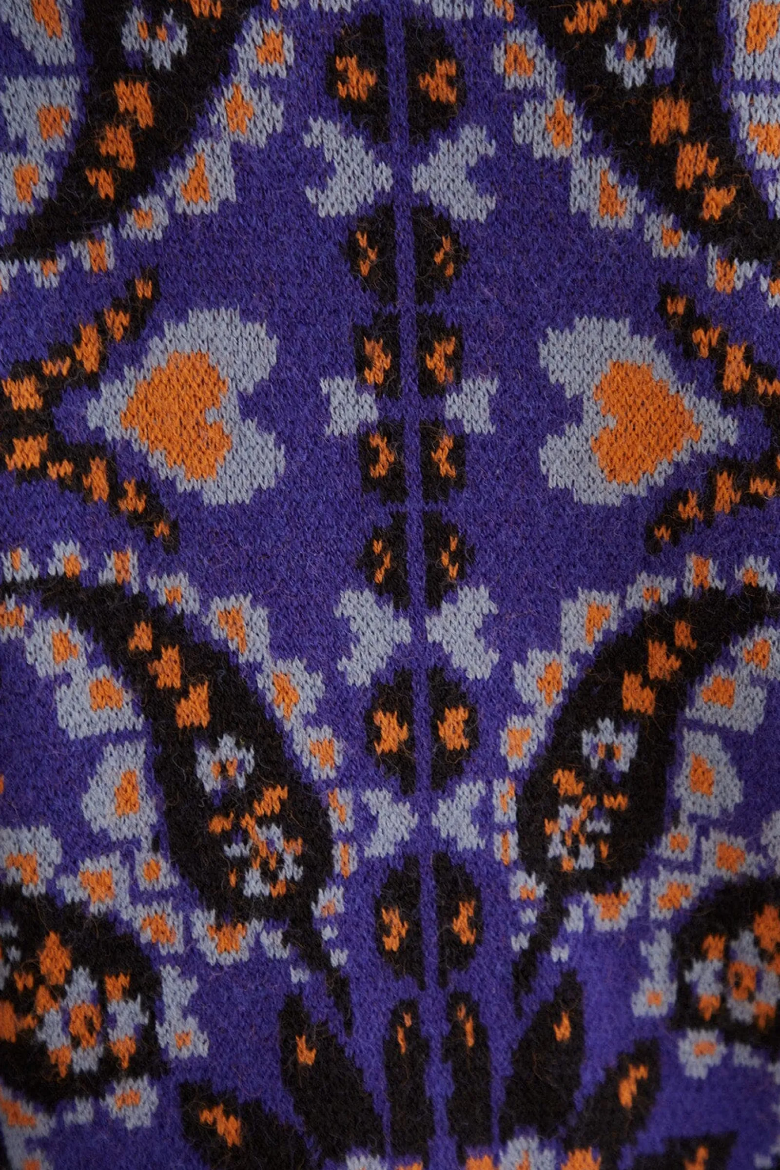 BLUE MARTINA SCARF SEQUIN EMBROIDERED KNIT CARDIGAN