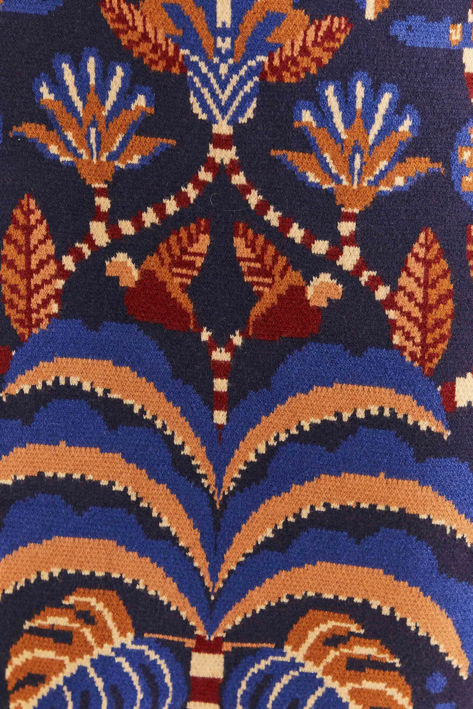 BLUE NATURE BEAUTY SCARF KNIT MIDI SKIRT