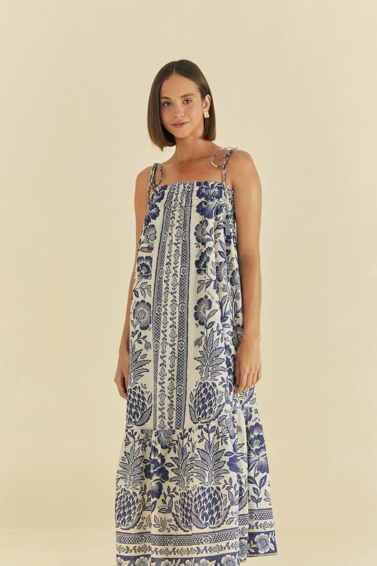 BLUE PINEAPPLE GARDEN MAXI DRESS