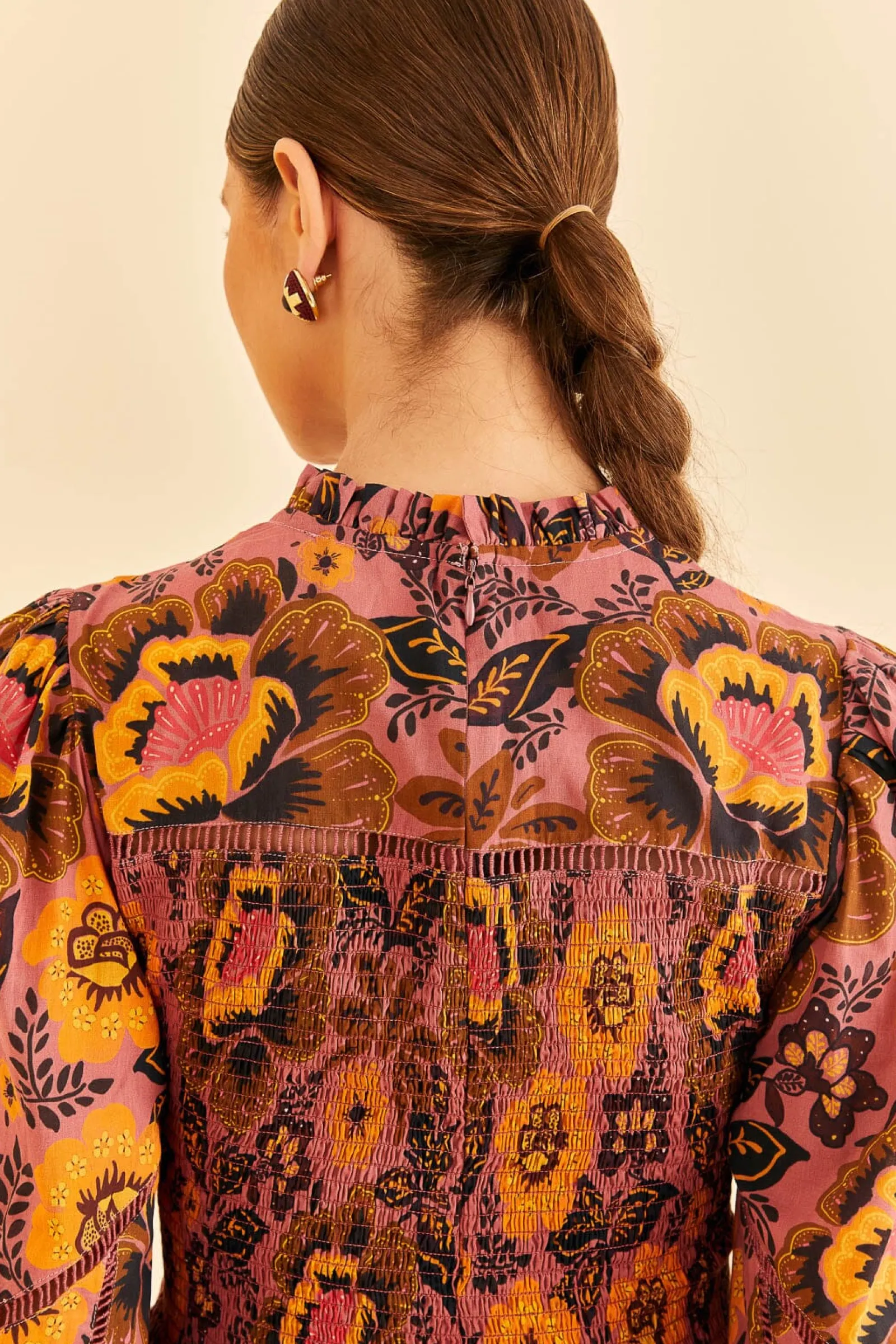 BLUSH GARDEN BLOOM SMOCKED BLOUSE