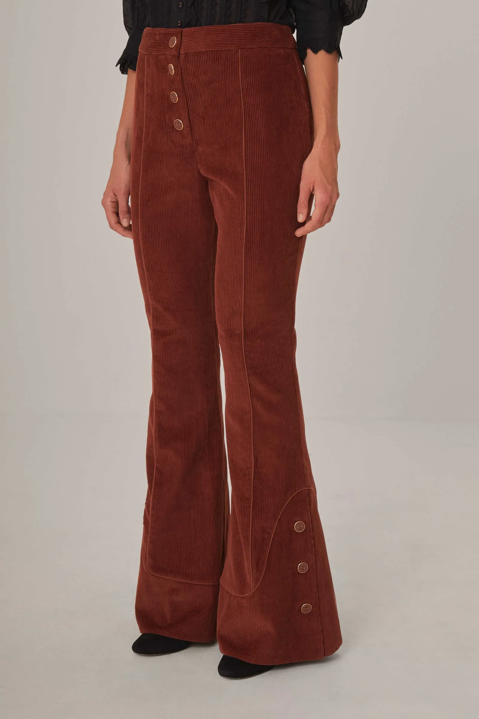 BROWN FLARE PANTS