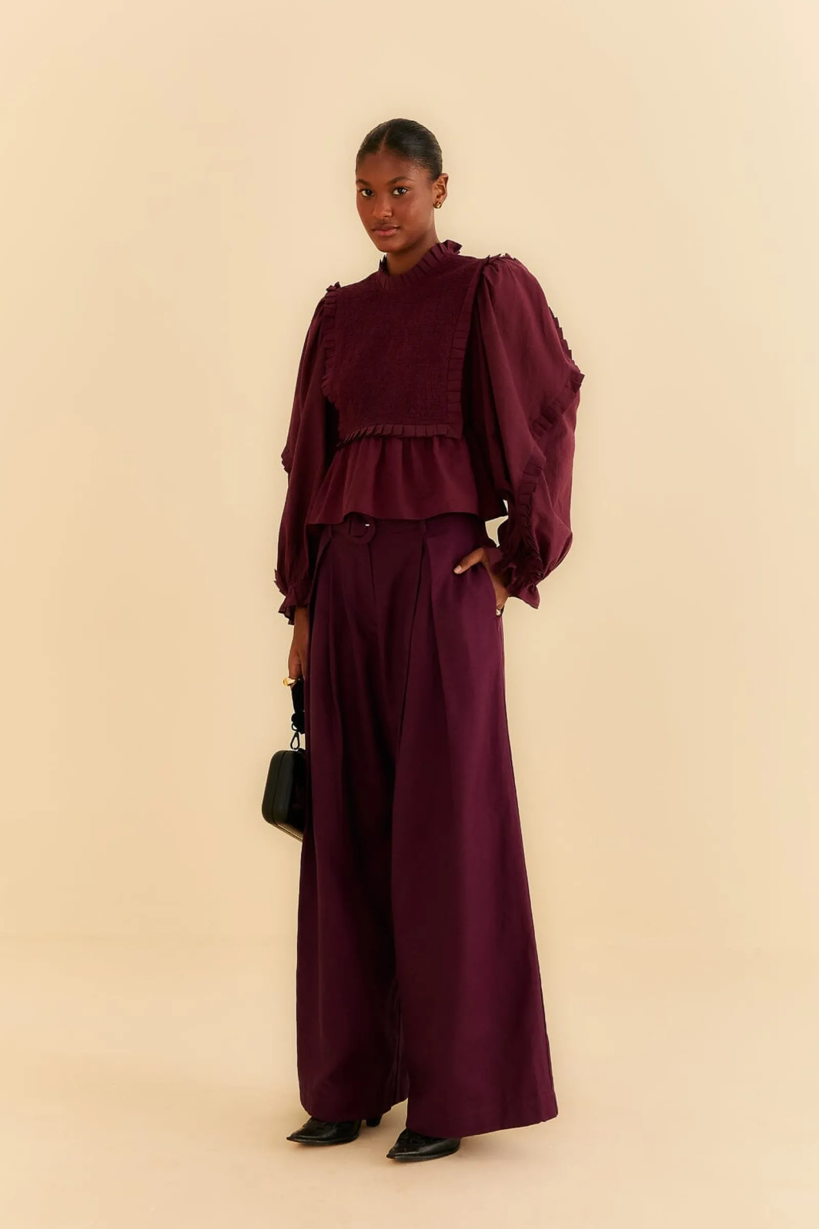  BURGUNDY TAILORED PANTS