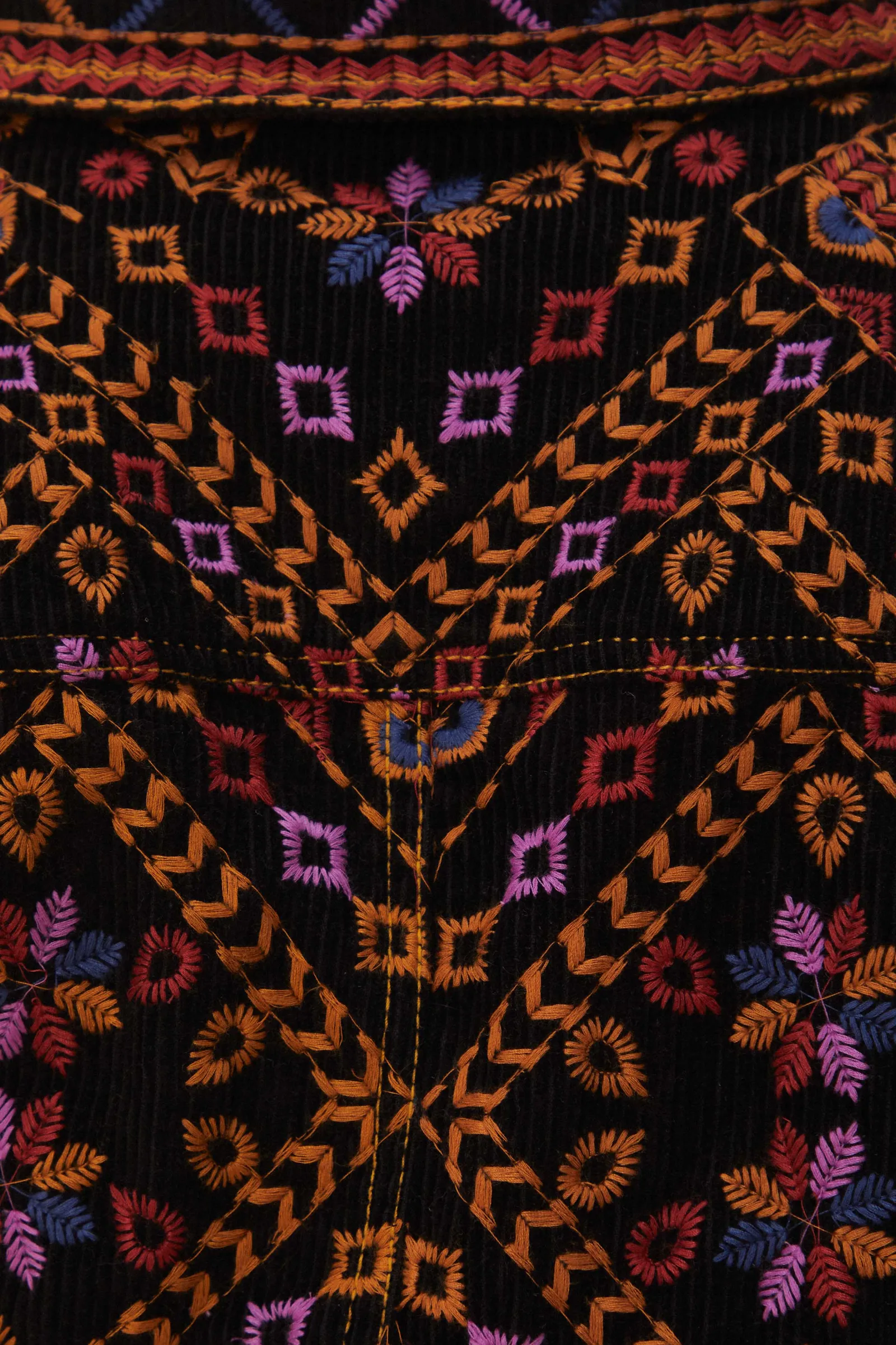 EMBROIDERED LONG SLEEVE JUMPSUIT