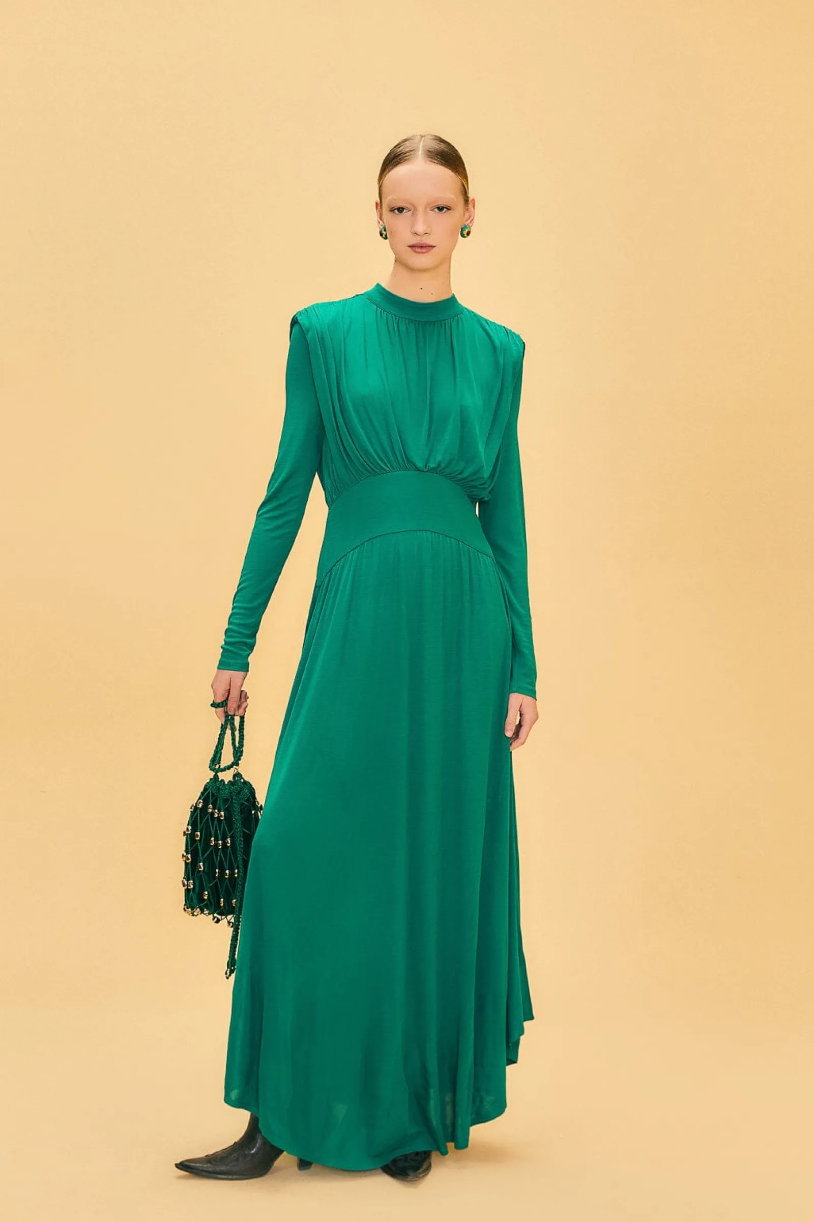  EMERALD HIGH NECK MAXI DRESS