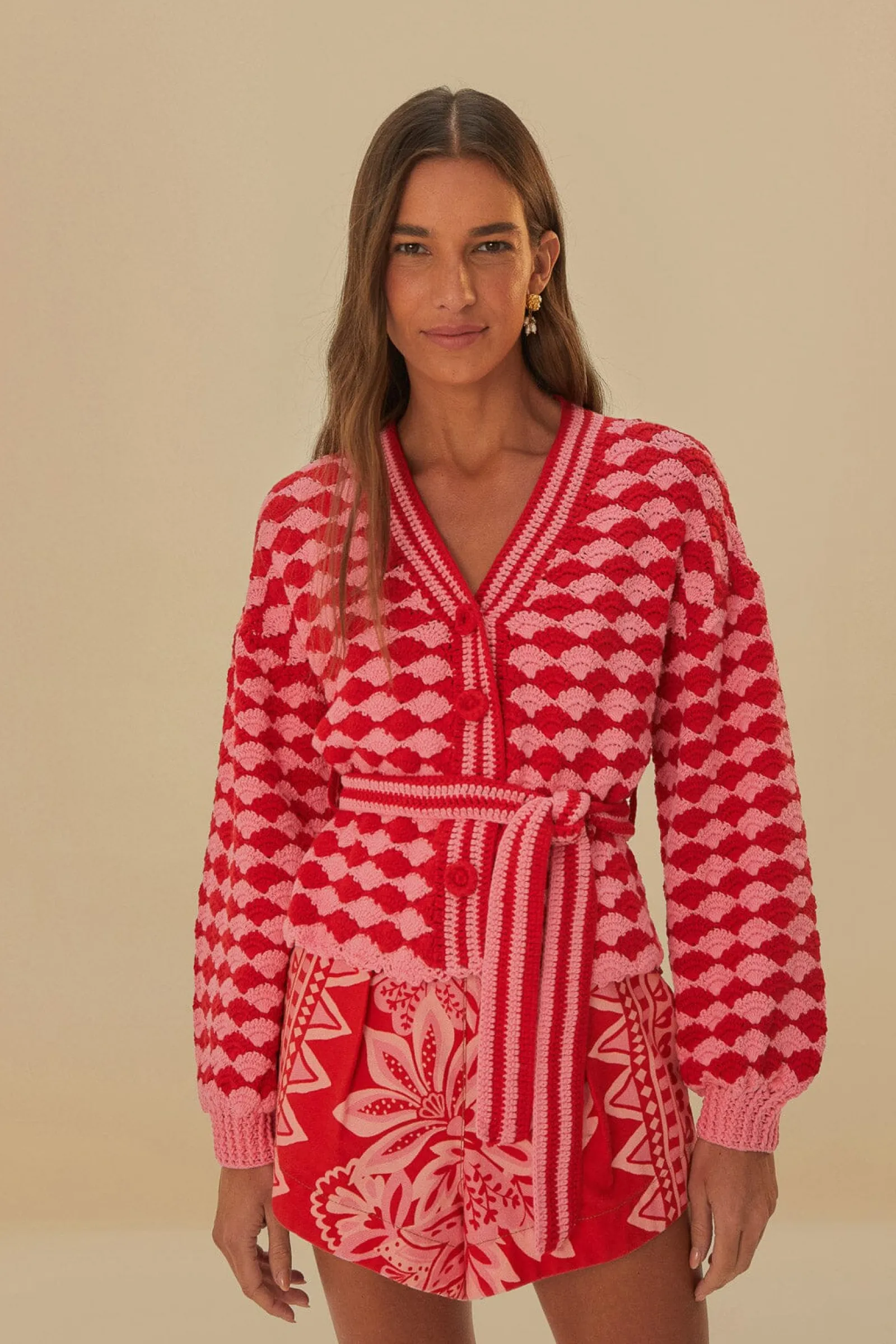  FAN STITCH CROCHET CARDIGAN