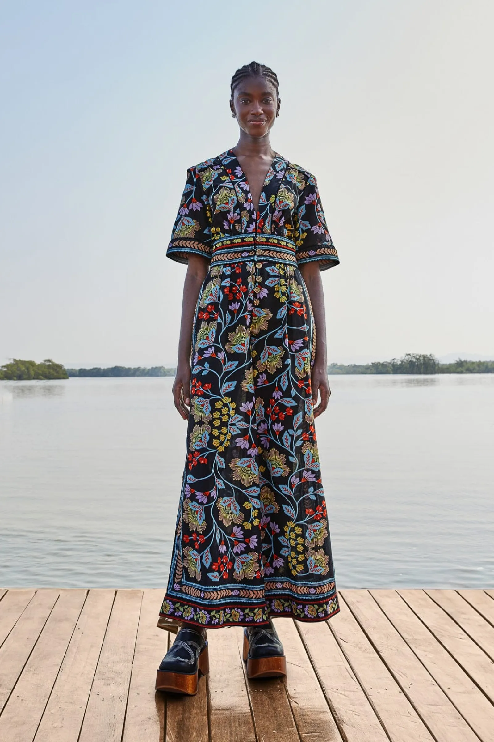 FLOWERY BLACK JUMPSUIT