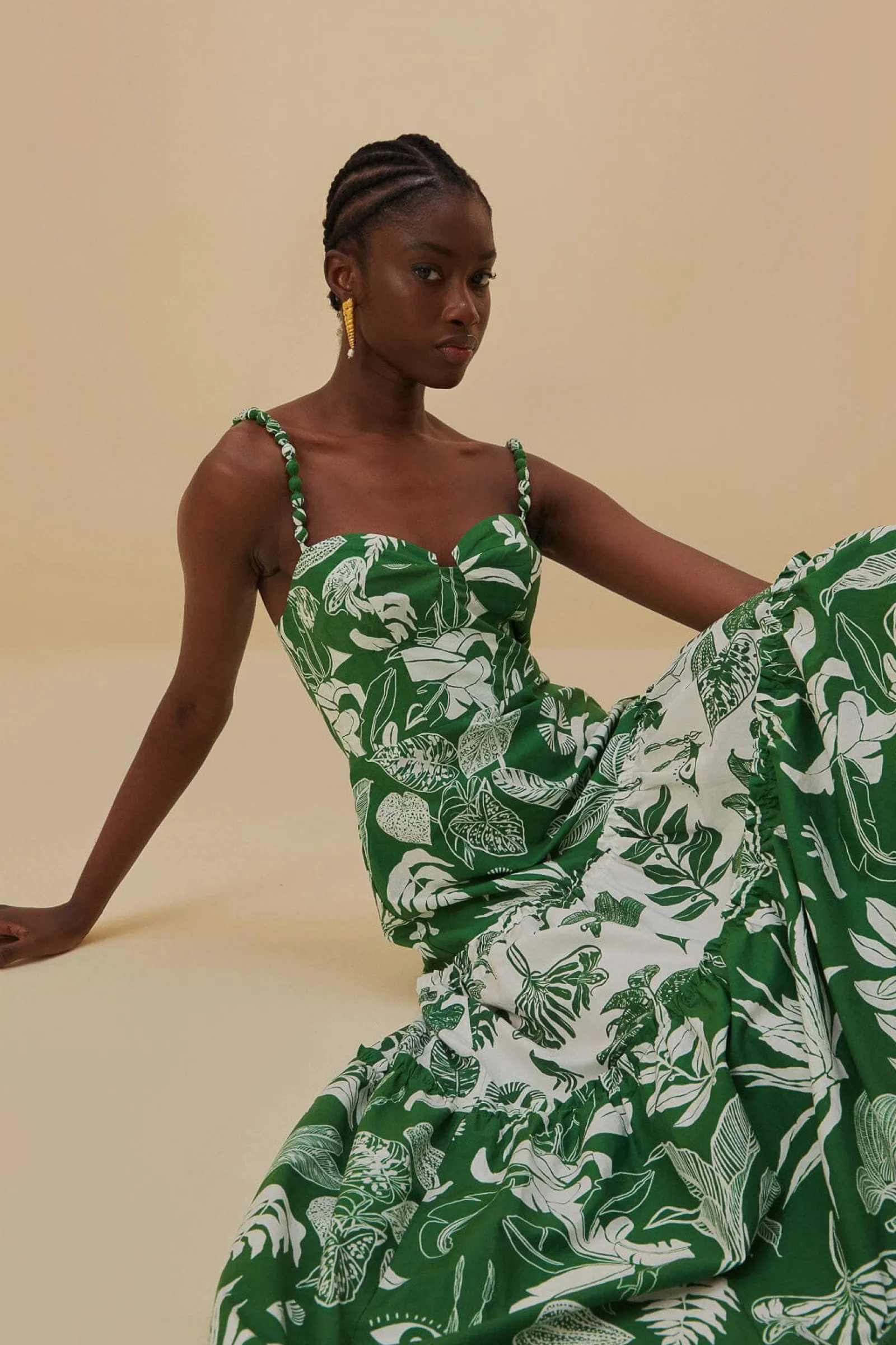  FOREST SOUL MIX MIDI DRESS