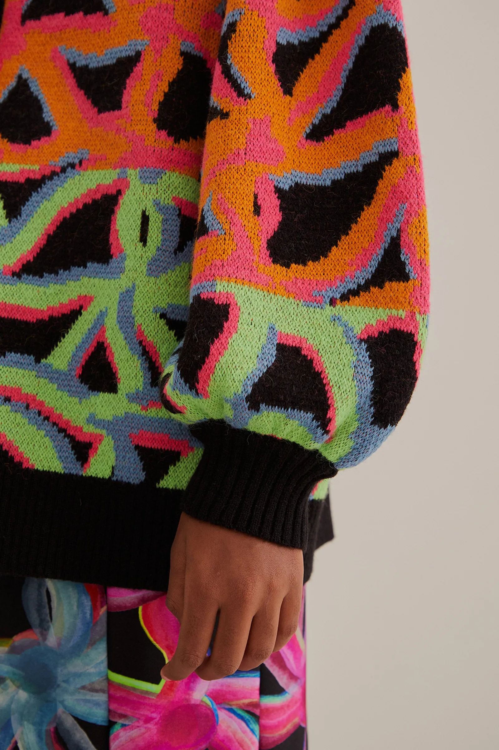 GARDEN PLAID KNIT CARDIGAN