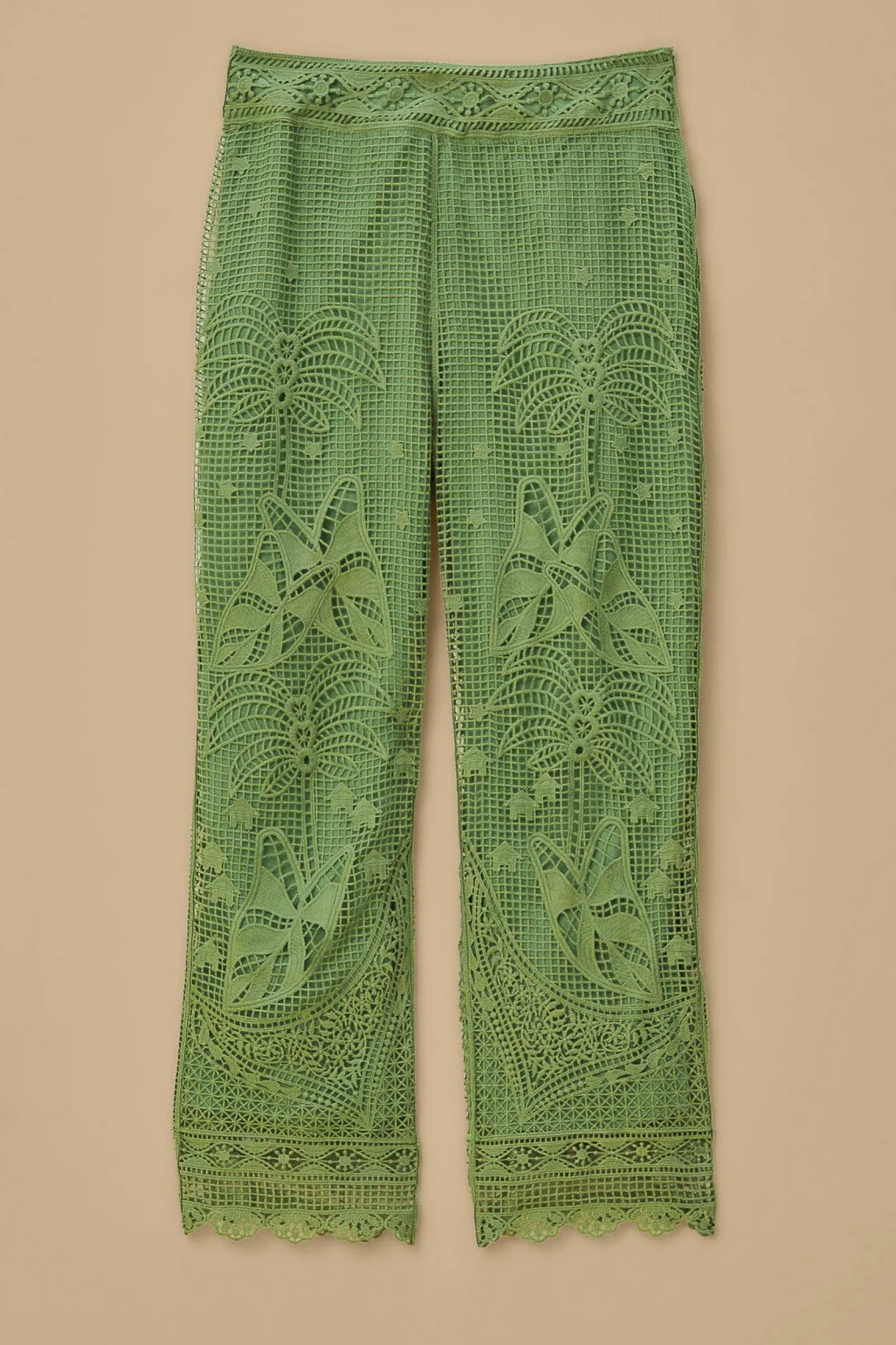 GREEN GUIPIRE PANTS