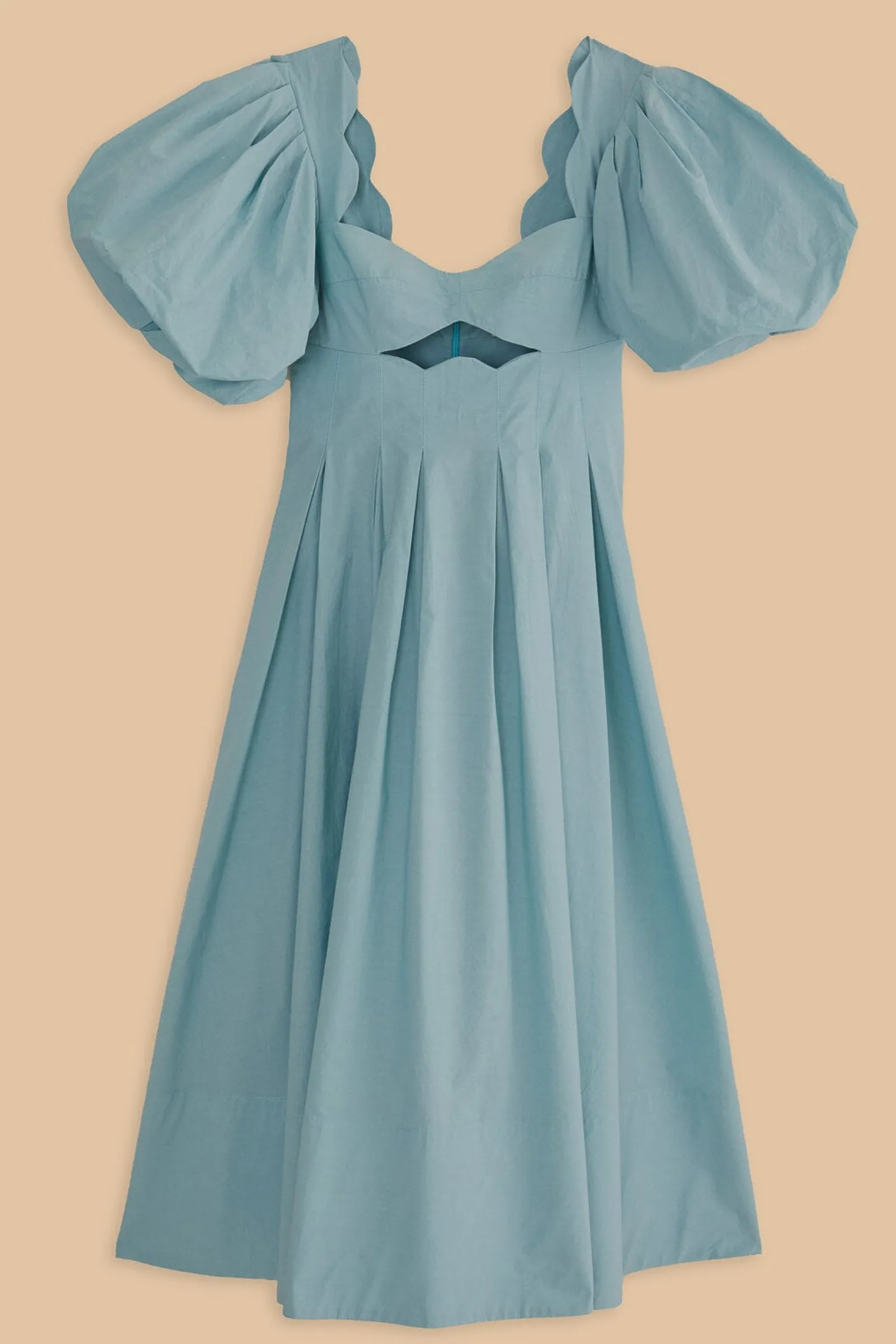 GREY BLUE CUT OUT MIDI DRESS