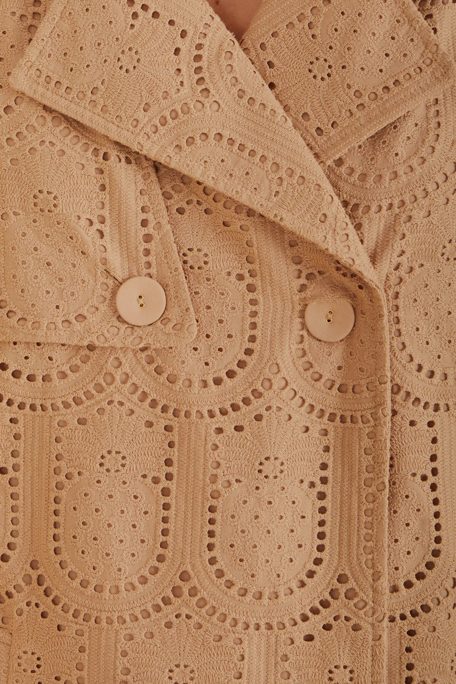 KHAKI PINEAPPLE COTTON EYELET TRENCH COAT