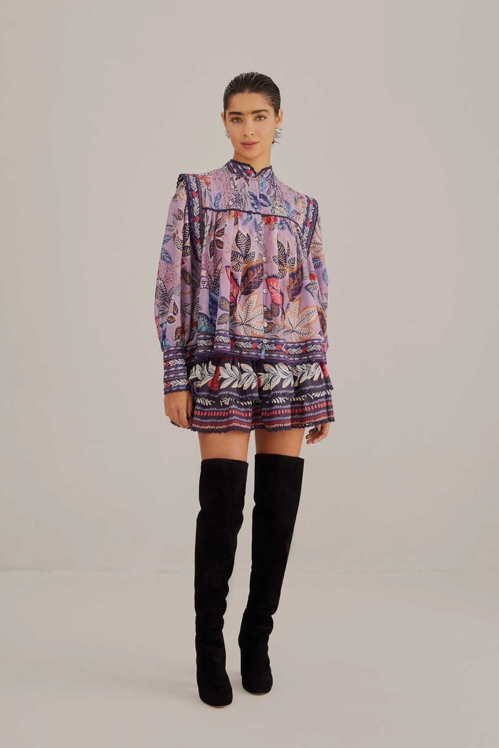  LAVENDER WILD NIGHT MINI SKIRT