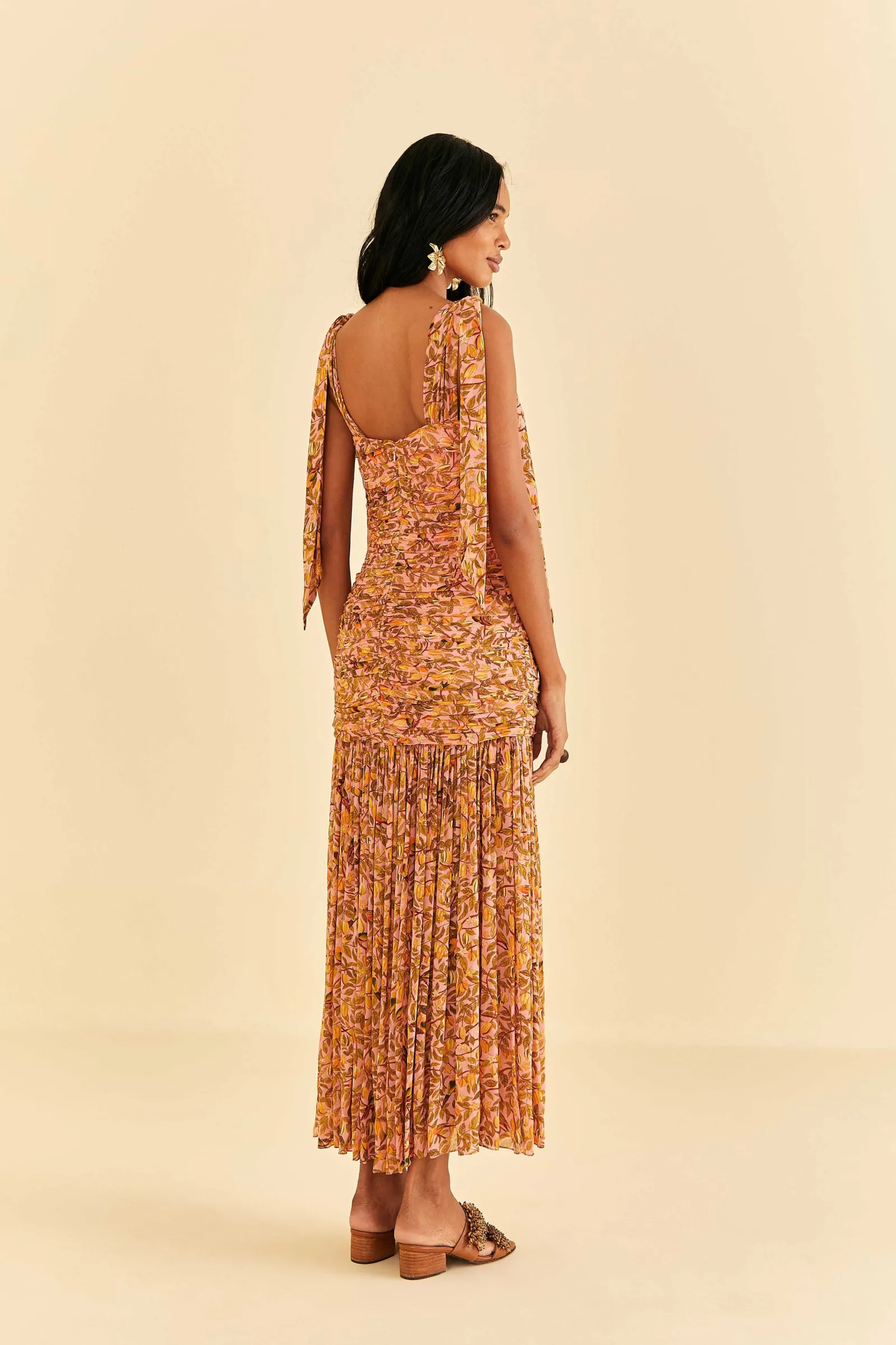 LIGHT PINK STAR FRUIT MIDI DRESS