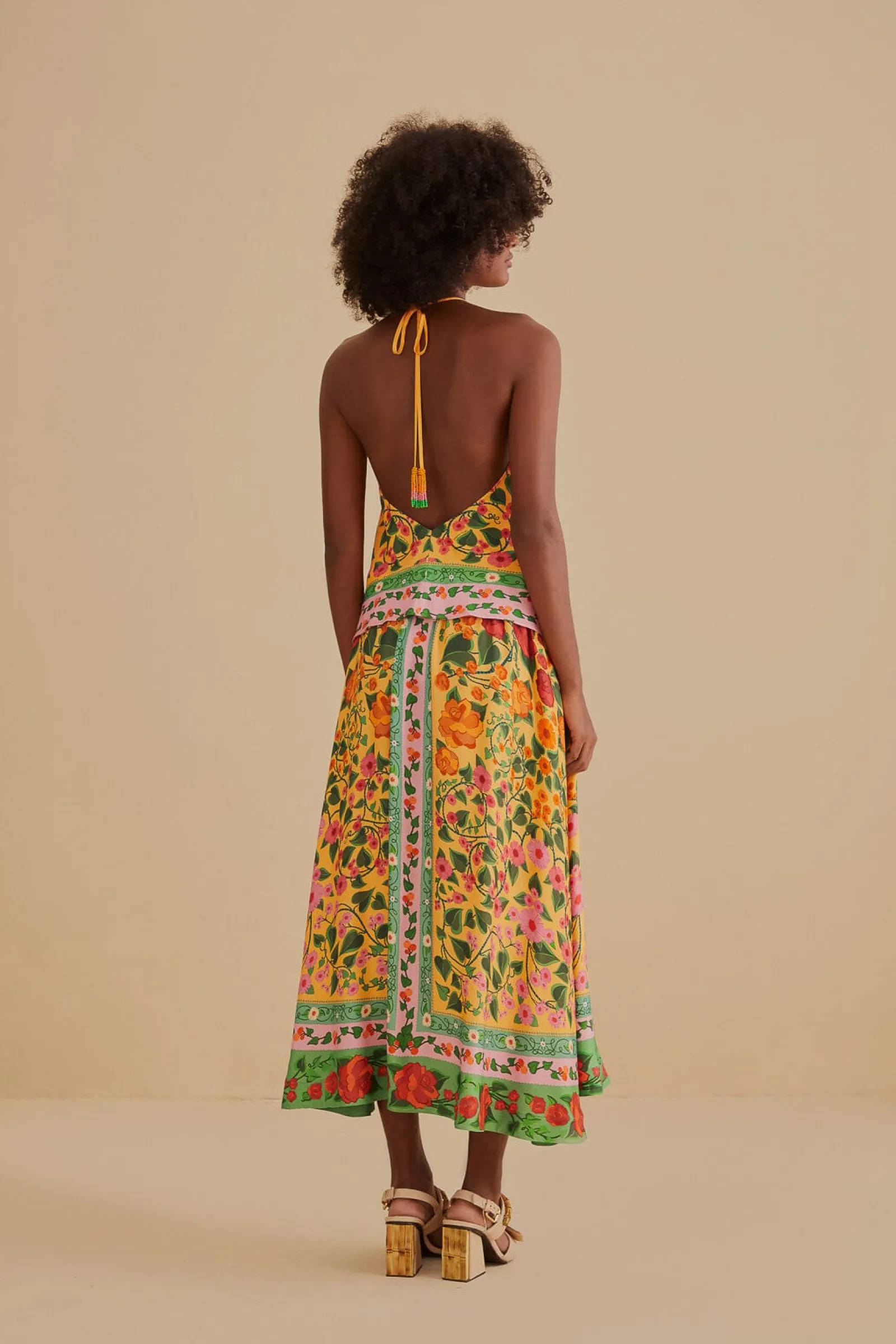 LIGHT YELLOW HEART IVY MIDI SKIRT