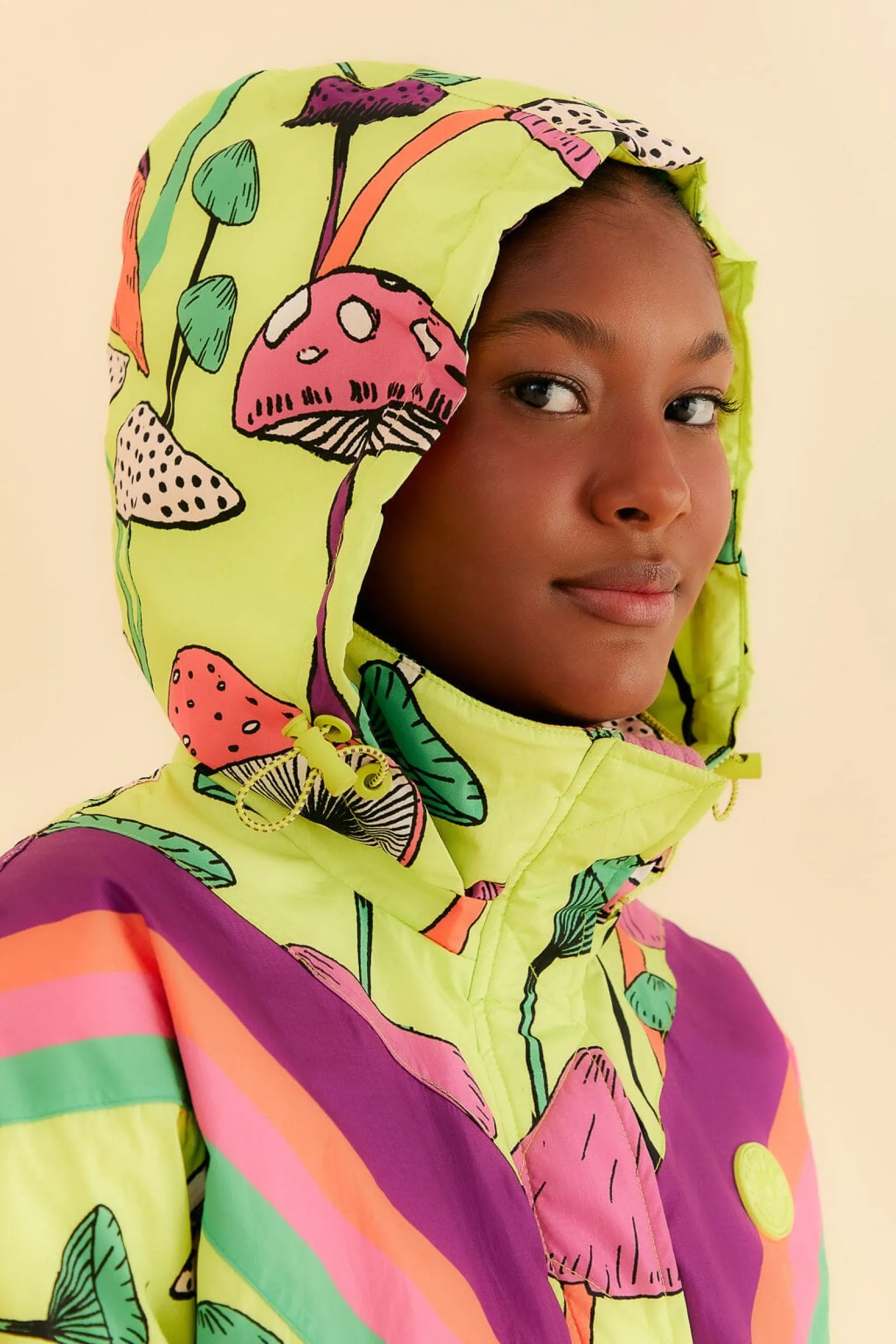 LIME GREEN NEW MUSHROOM SKI JUMPSUIT