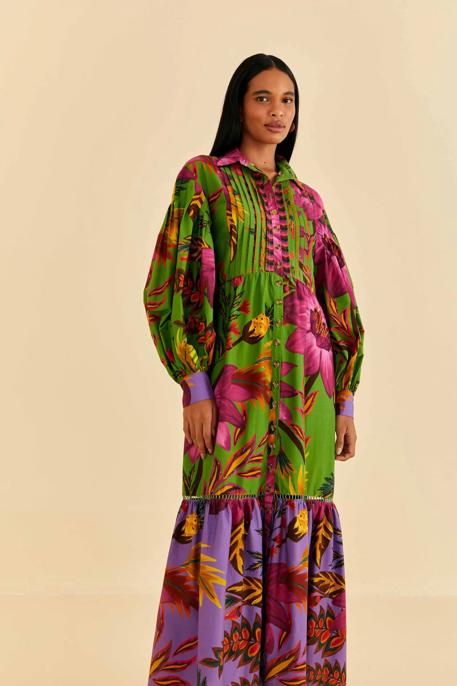 MAXI FLOWERS ORGANIC COTTON MAXI DRESS