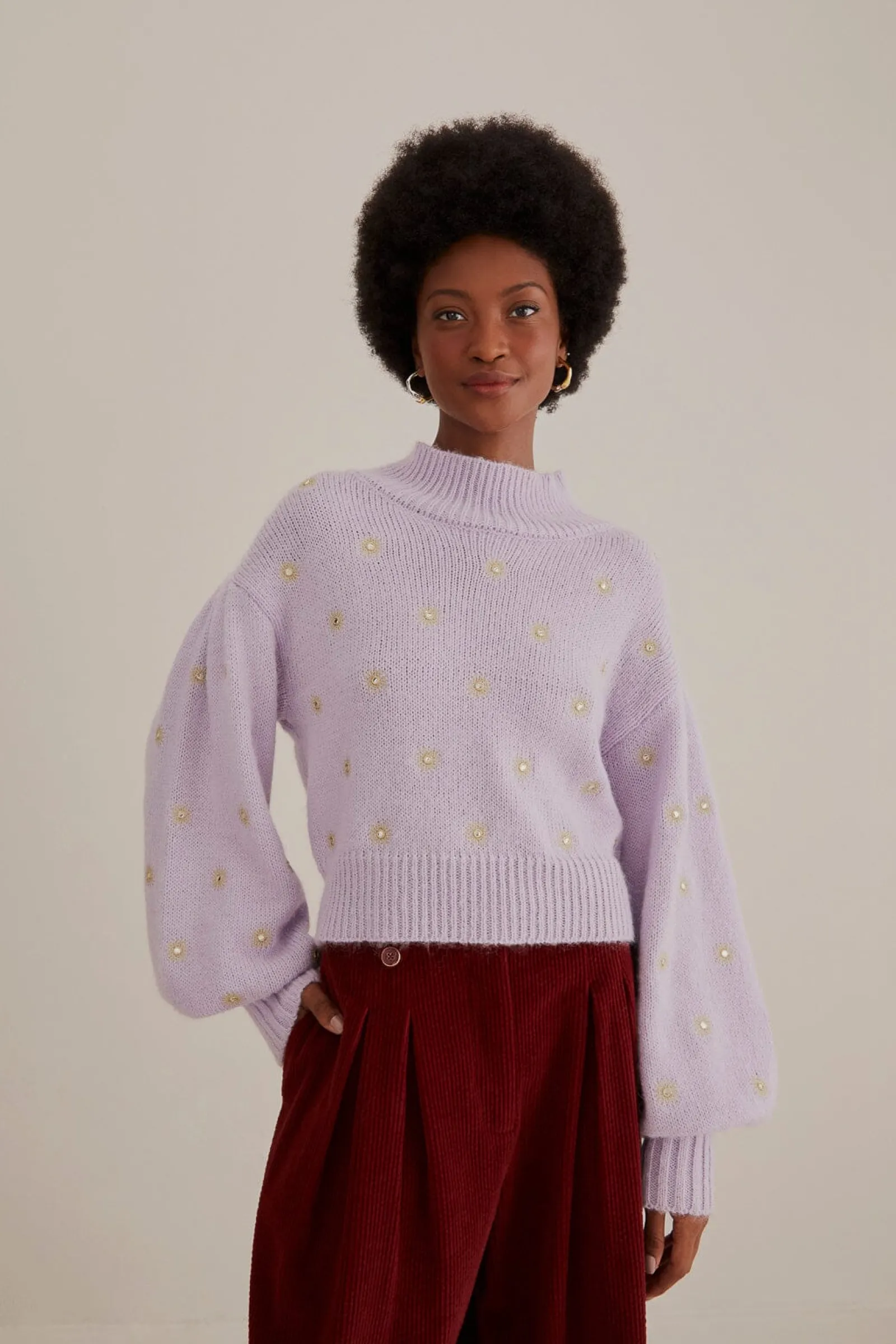  MIRROR EMBROIDERED KNIT SWEATER