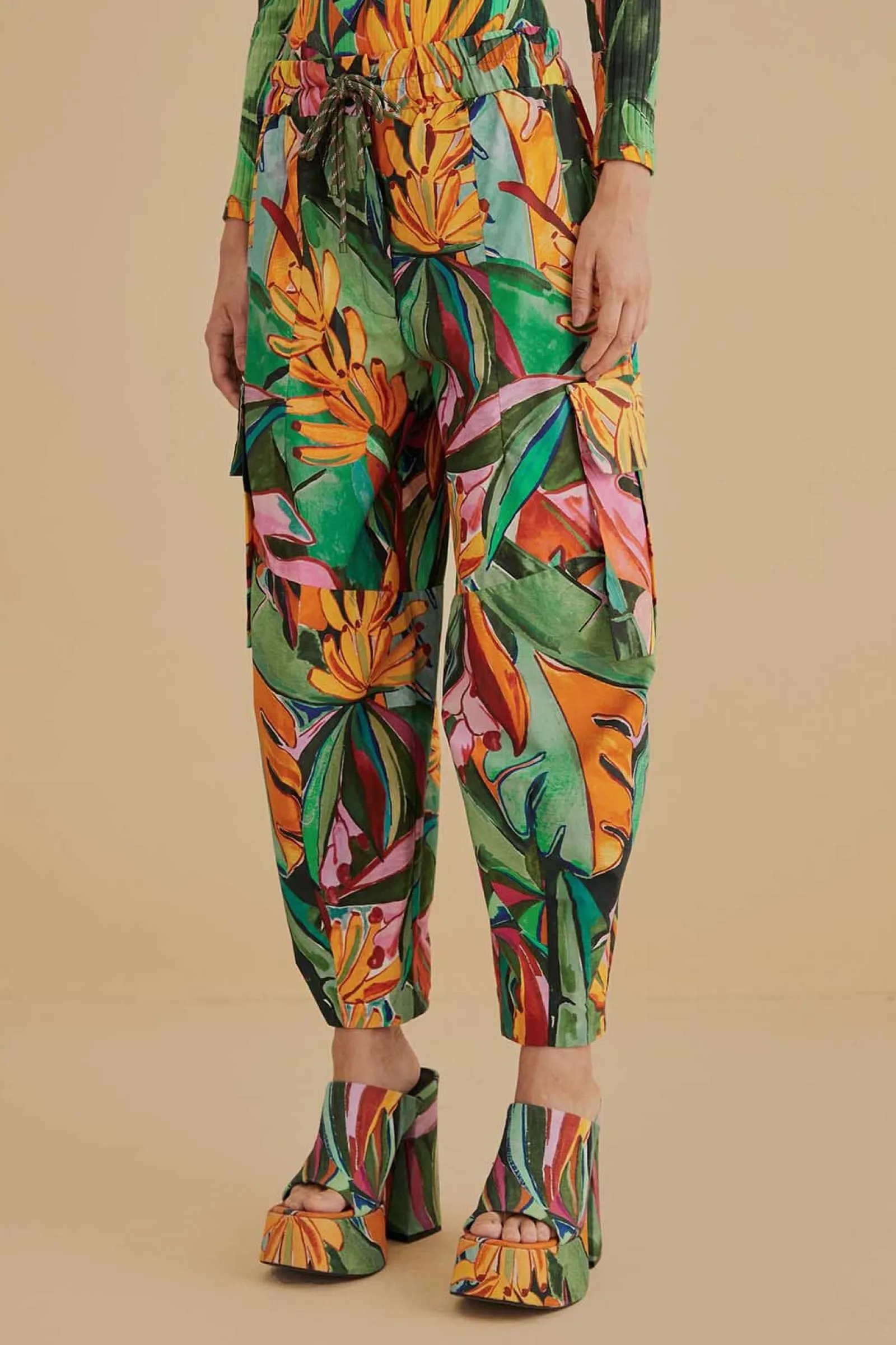  MULTICOLOR BANANA FOLIAGE PANTS
