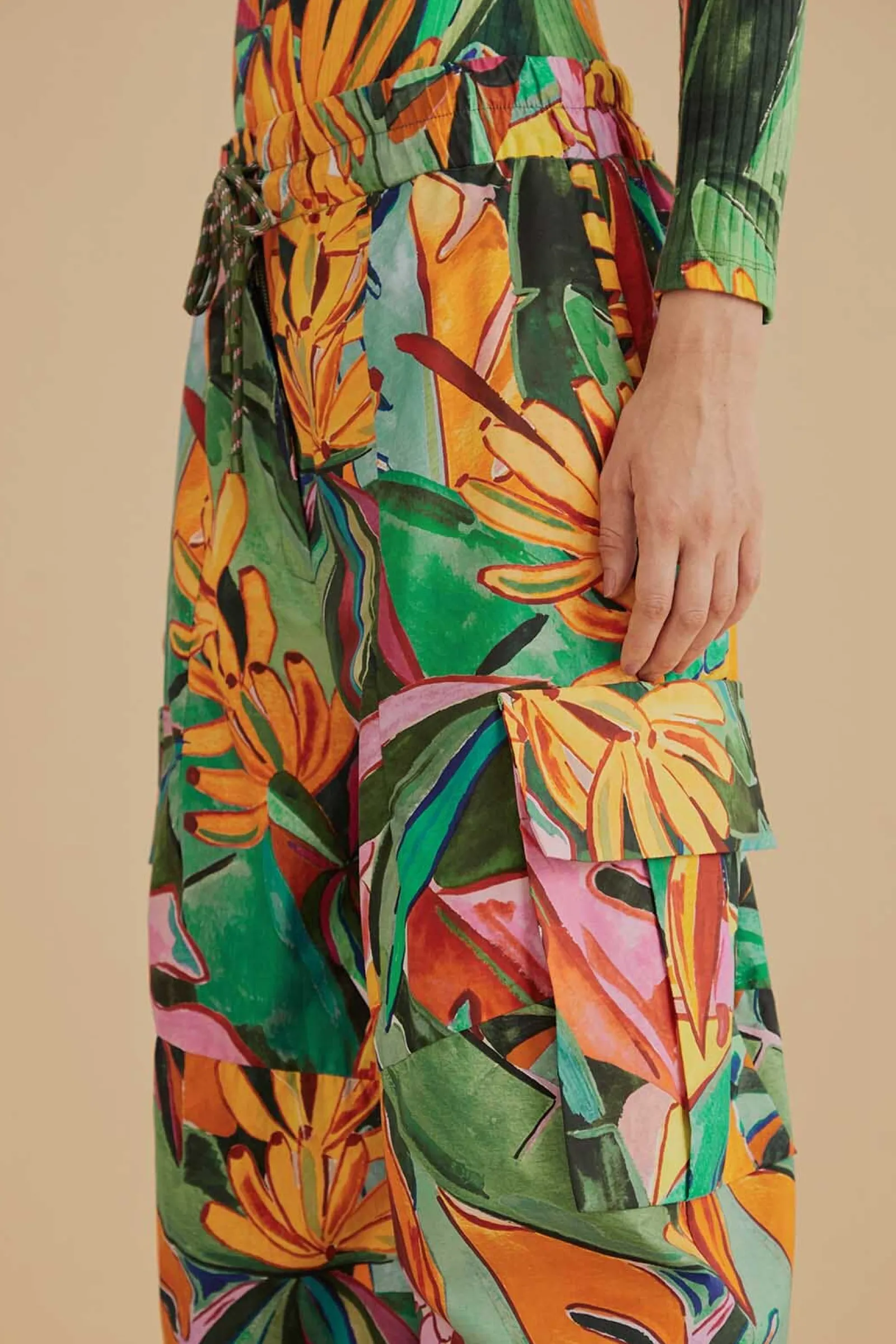  MULTICOLOR BANANA FOLIAGE PANTS