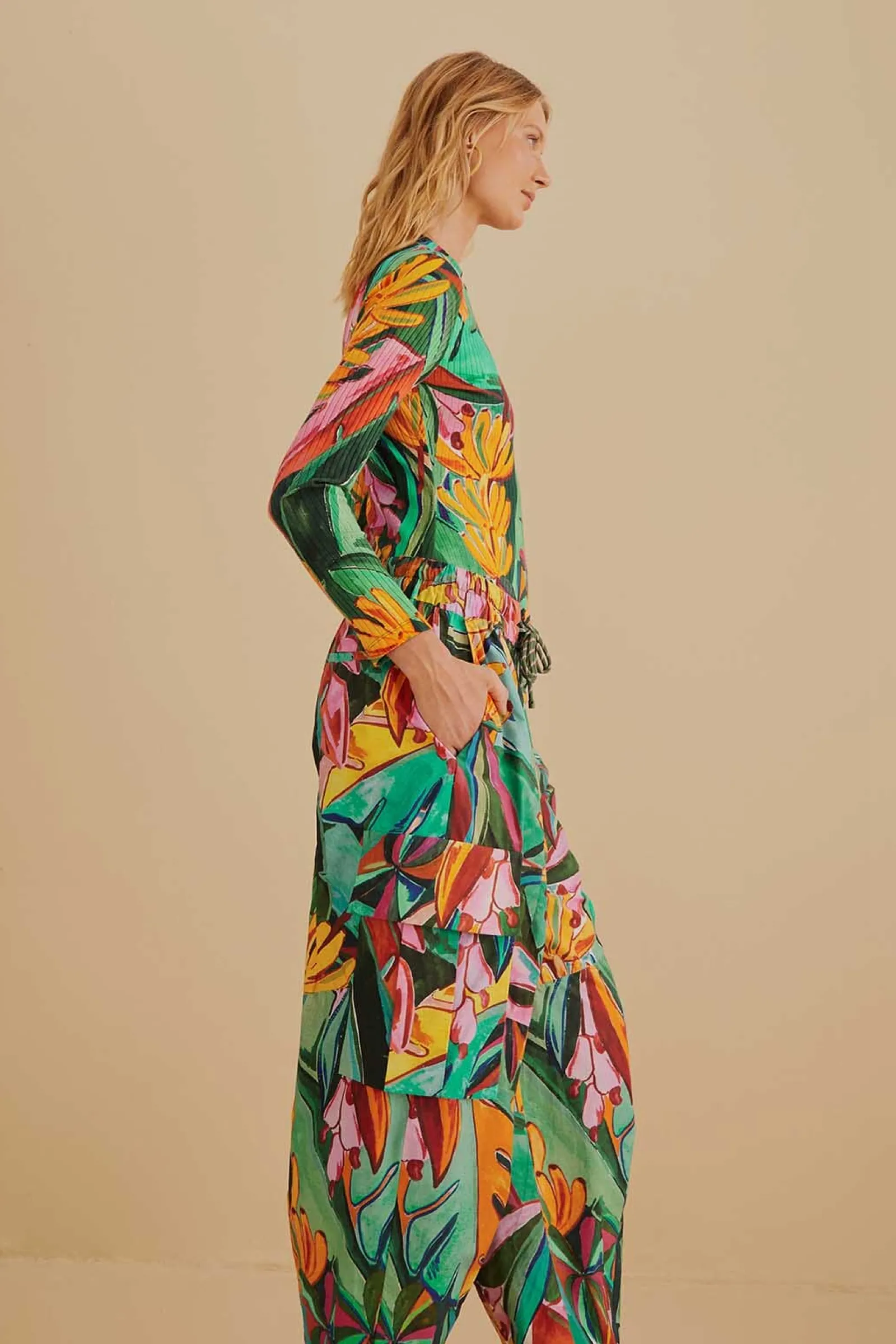  MULTICOLOR BANANA FOLIAGE PANTS