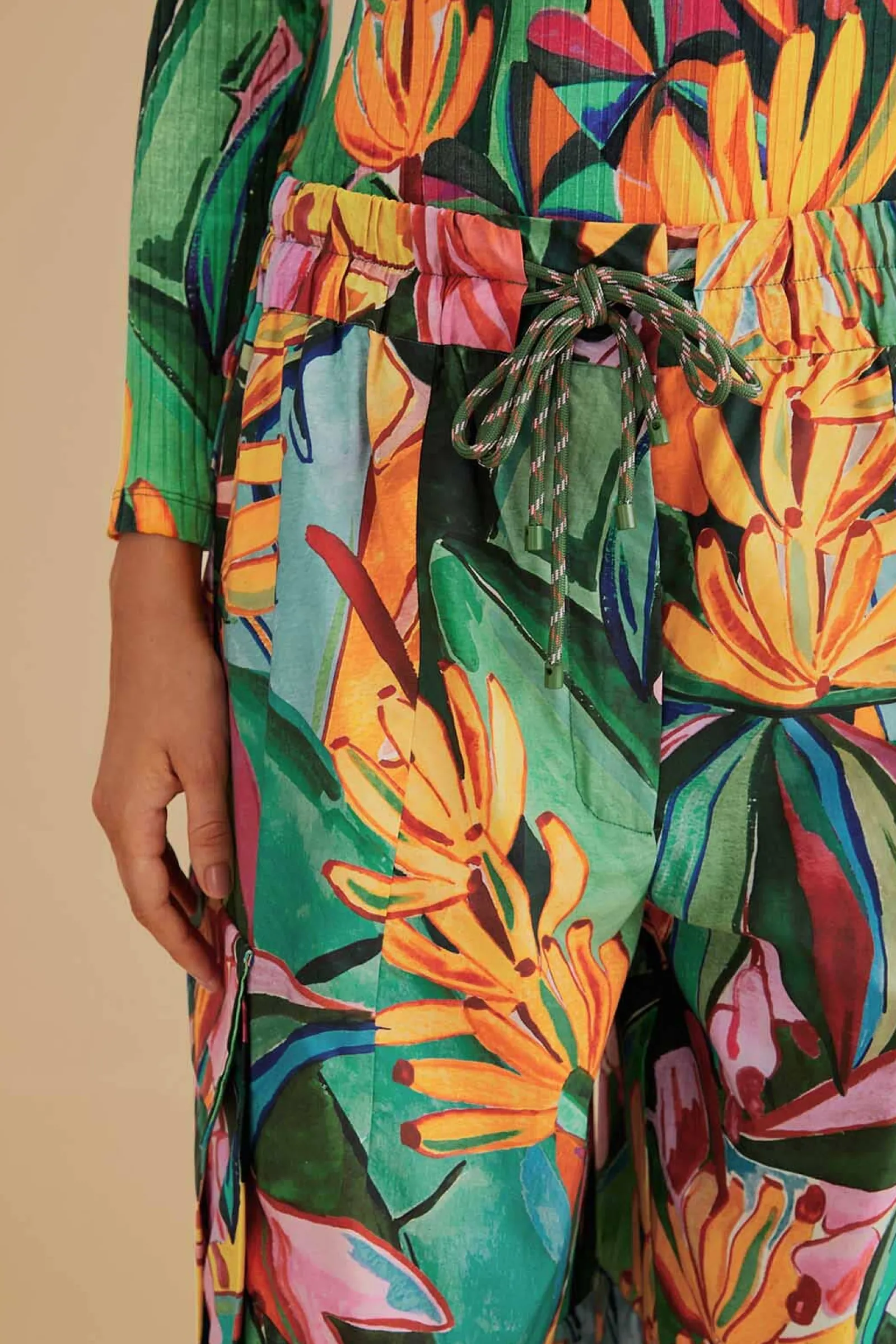  MULTICOLOR BANANA FOLIAGE PANTS