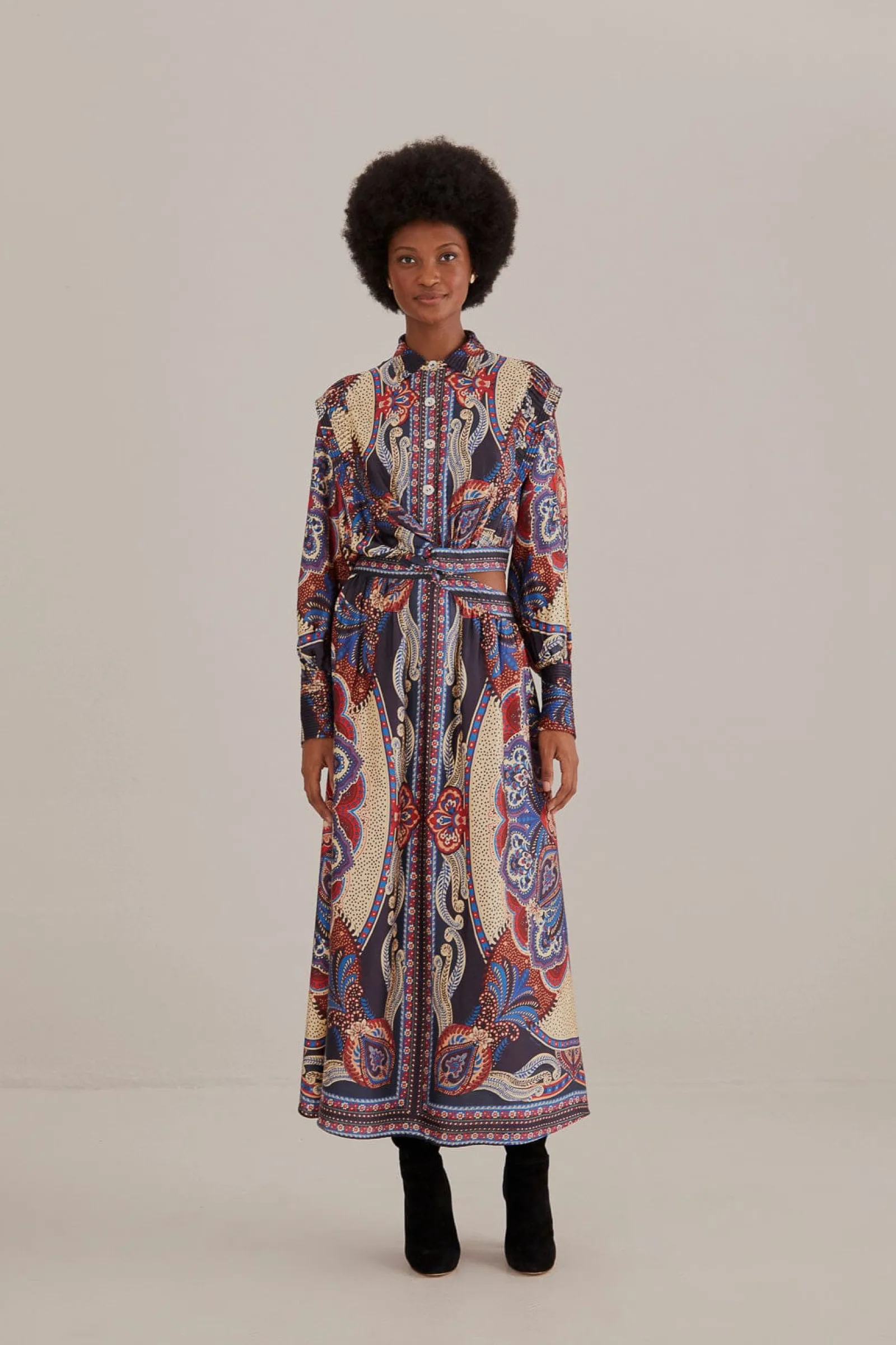  MULTICOLOR ENERGY SCARF CUT-OUT MAXI DRESS