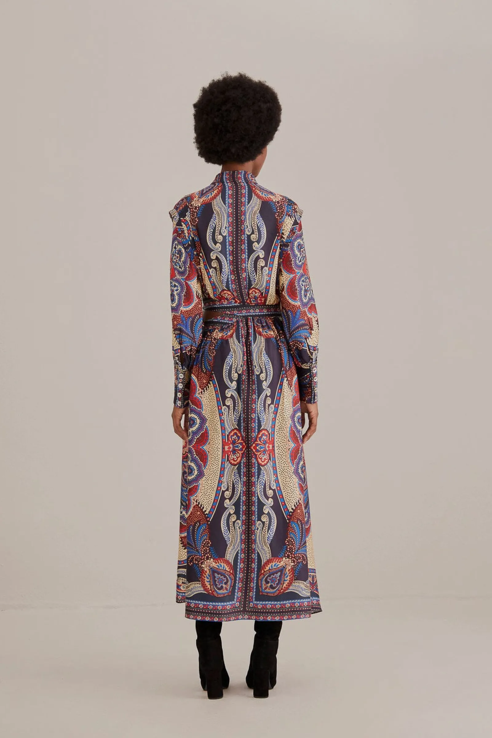  MULTICOLOR ENERGY SCARF CUT-OUT MAXI DRESS