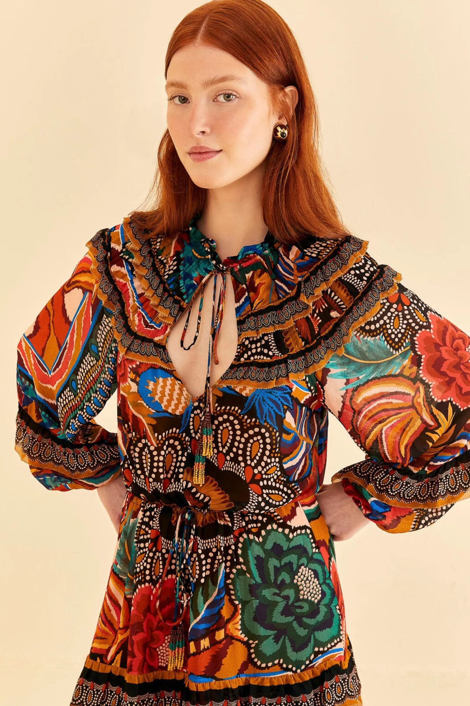  MULTICOLOR FALL MIX MAXI DRESS