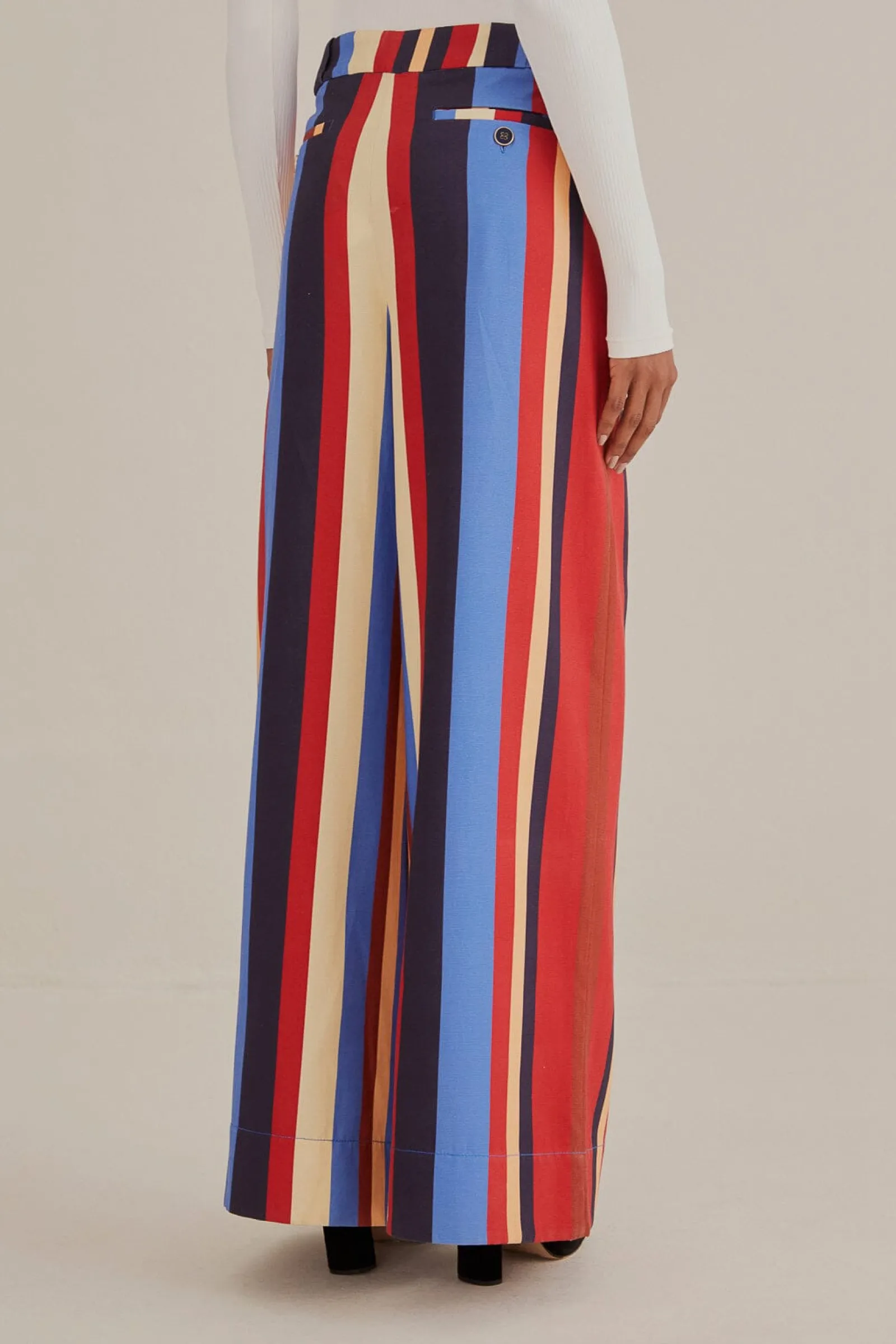 MULTICOLOR WINTER STRIPES TAILORED PANTS