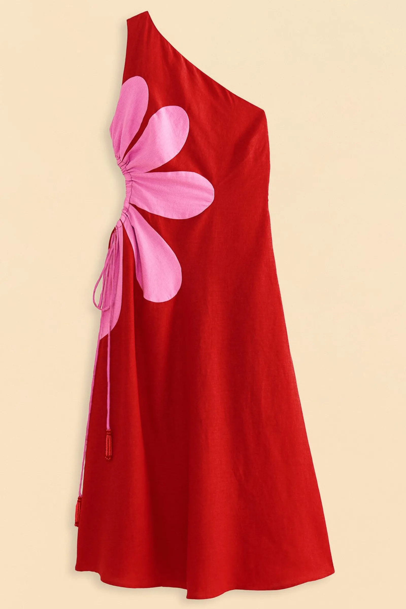 RED CUT-OUT FLOWER DRESS