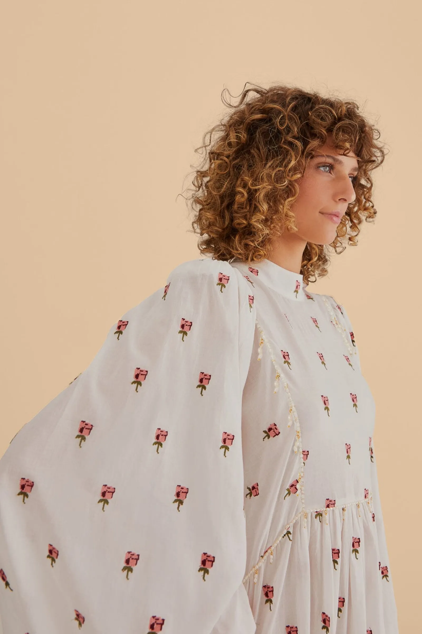 ROSE EMBROIDERED MAXI DRESS