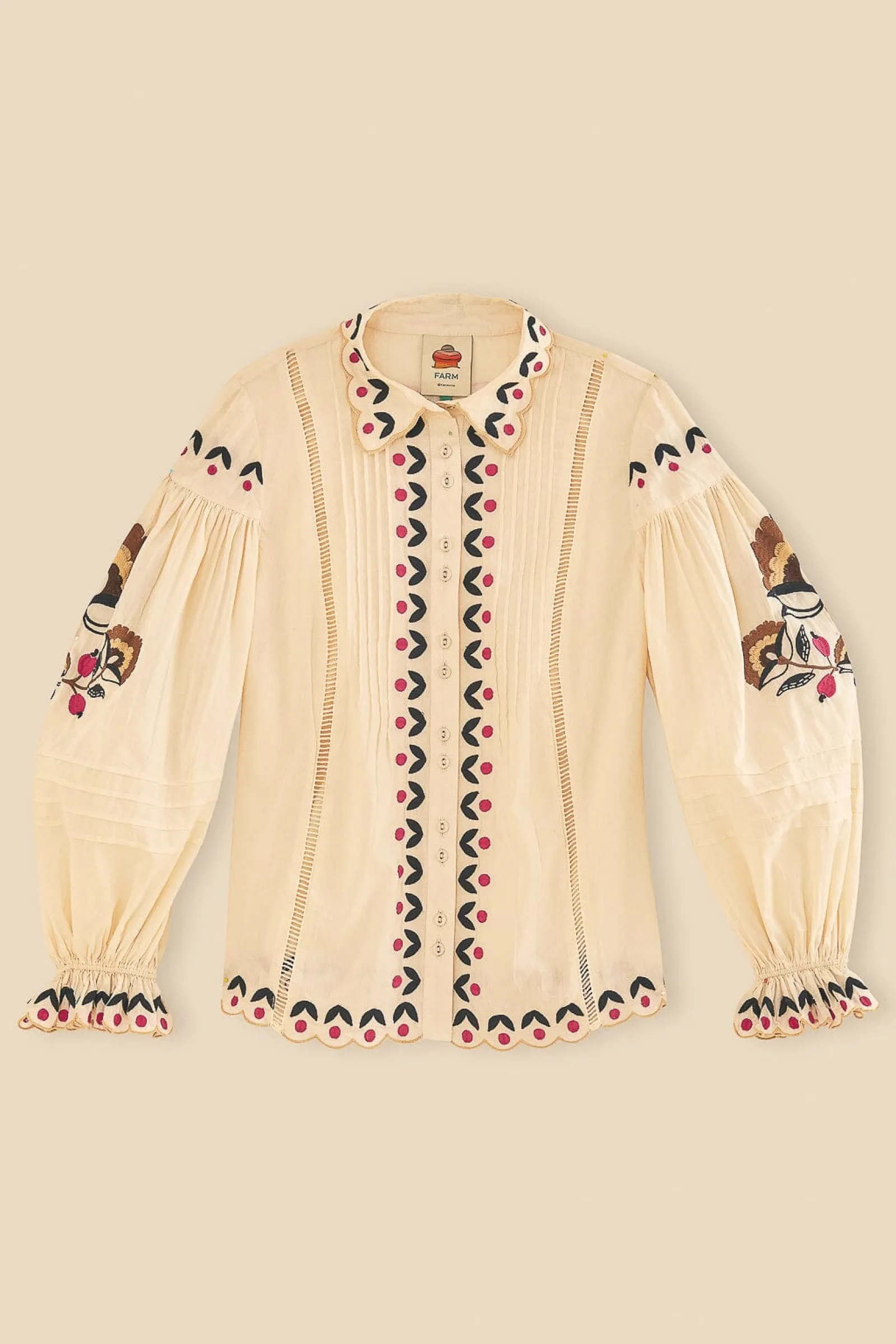 SAND PALMS PARADISE EMBROIDERED BLOUSE