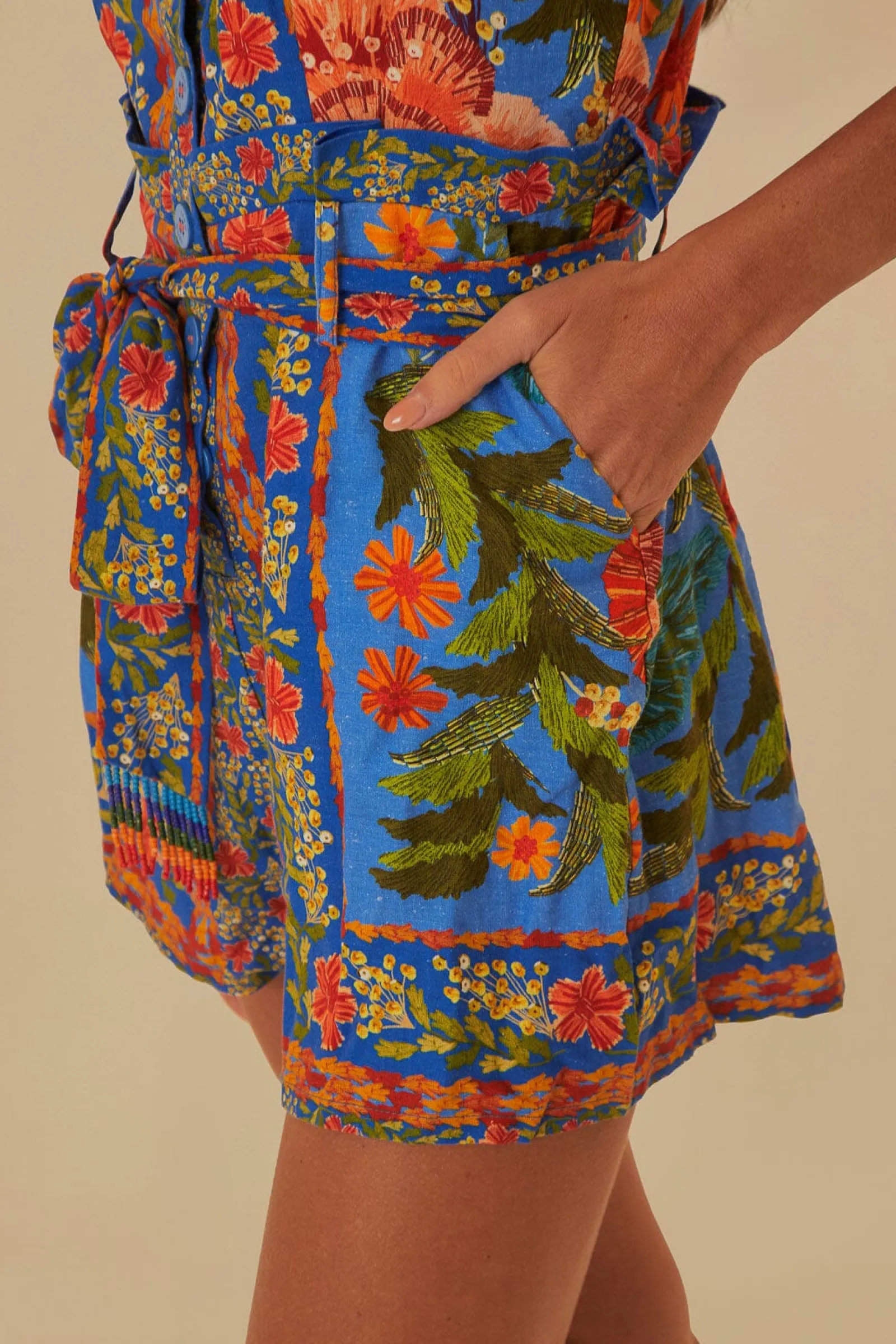  STICHED GARDEN BLUE ROMPER