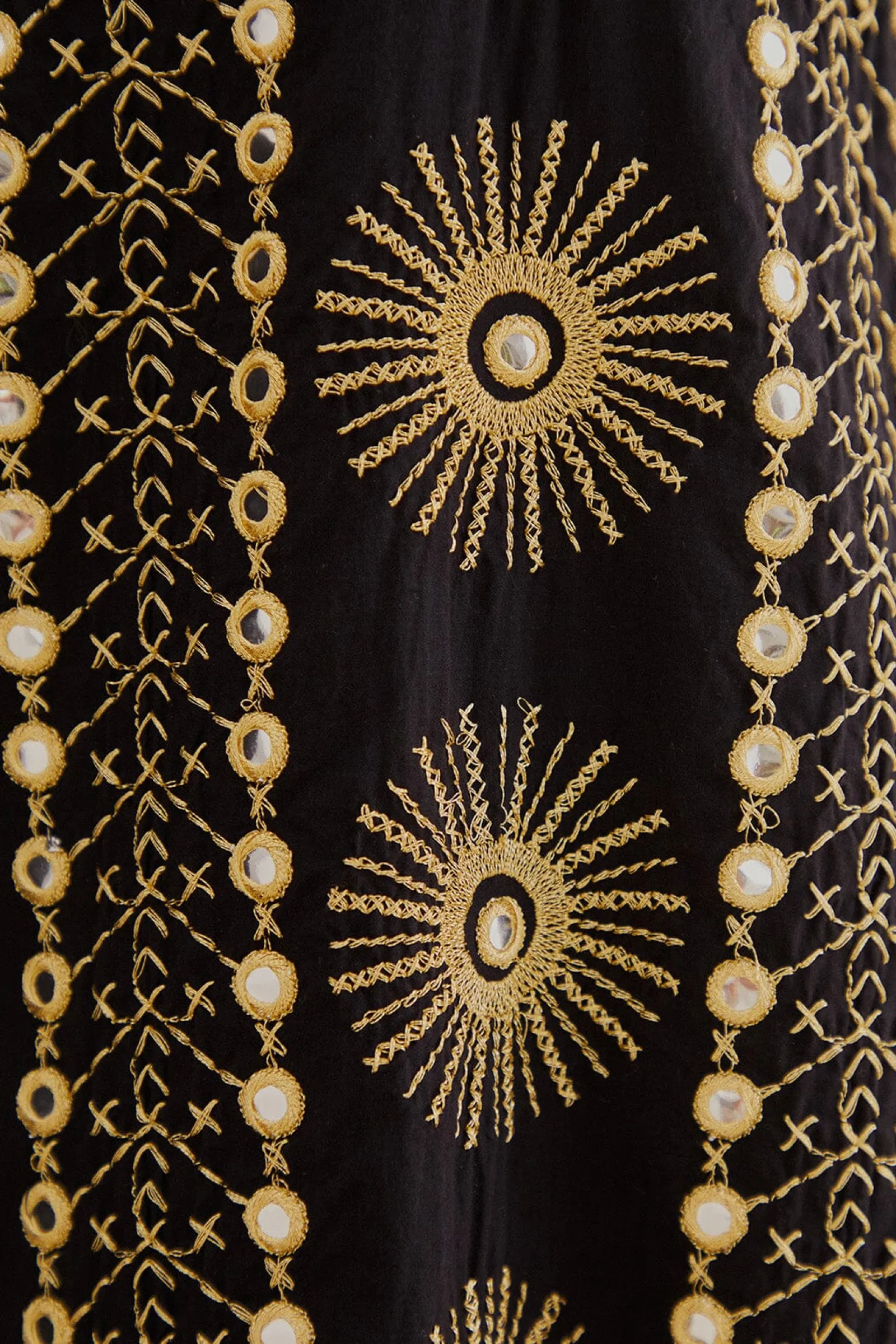 SUN EMBROIDERED MIDI DRESS