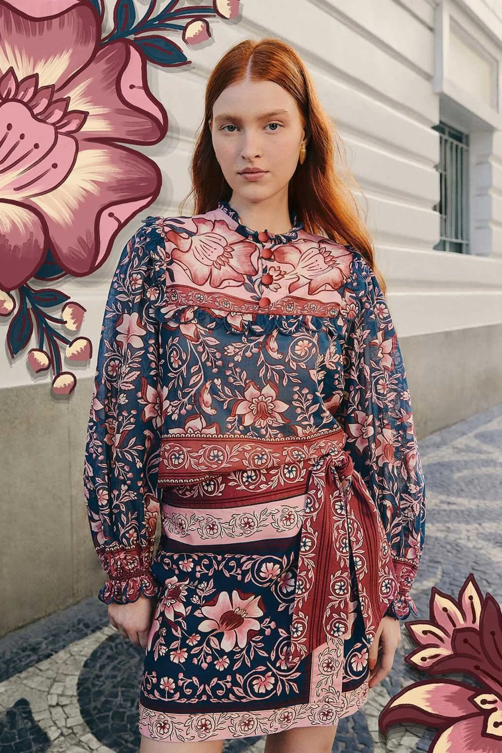 TEAL AINIKA CHARM OVERLAPPED SKIRT