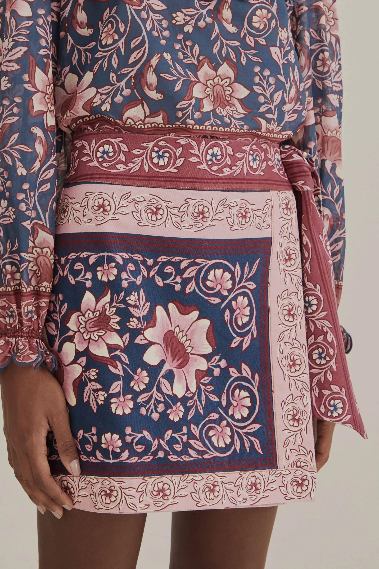 TEAL AINIKA CHARM OVERLAPPED SKIRT