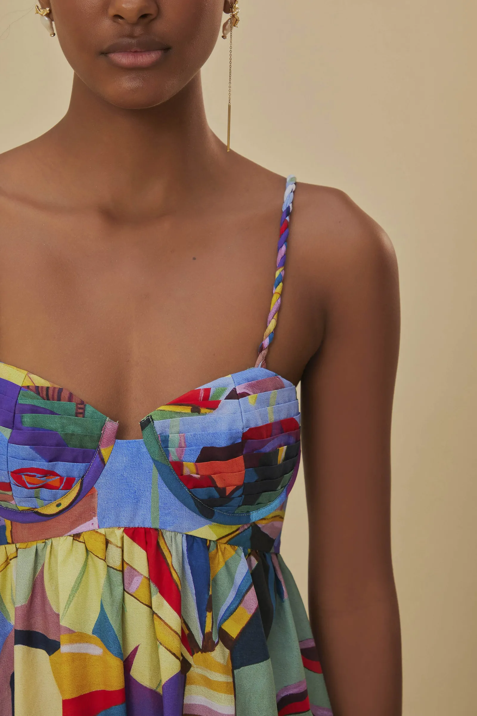 TROPICAL SCENARIO SLEEVELESS MAXI DRESS