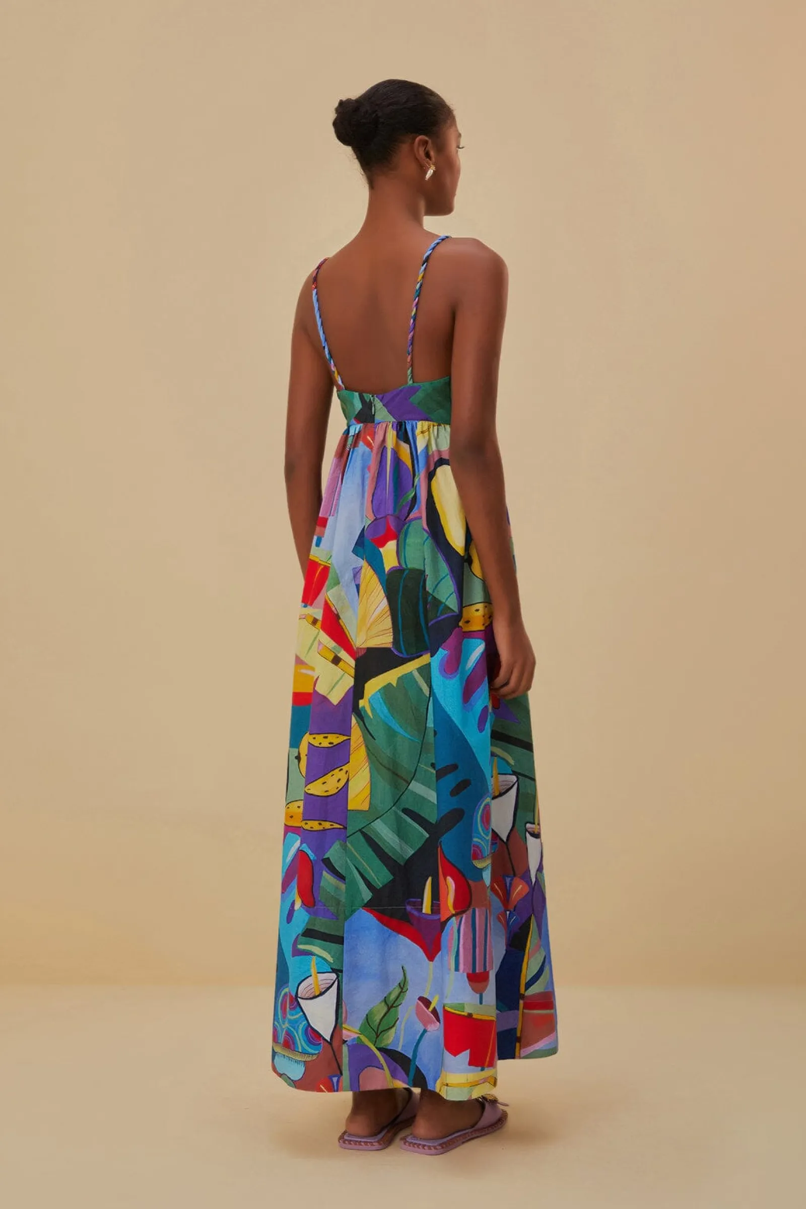 TROPICAL SCENARIO SLEEVELESS MAXI DRESS